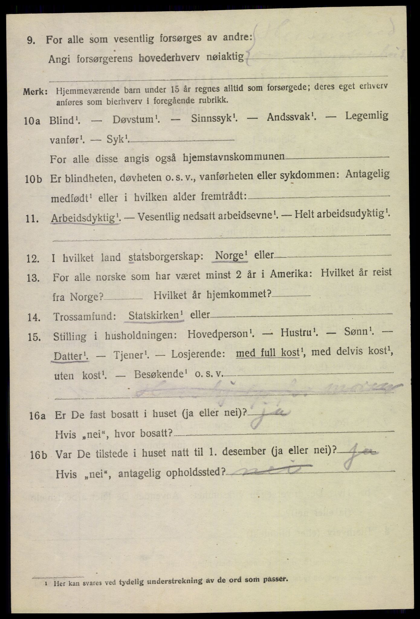 SAH, 1920 census for Nordre Land, 1920, p. 5827