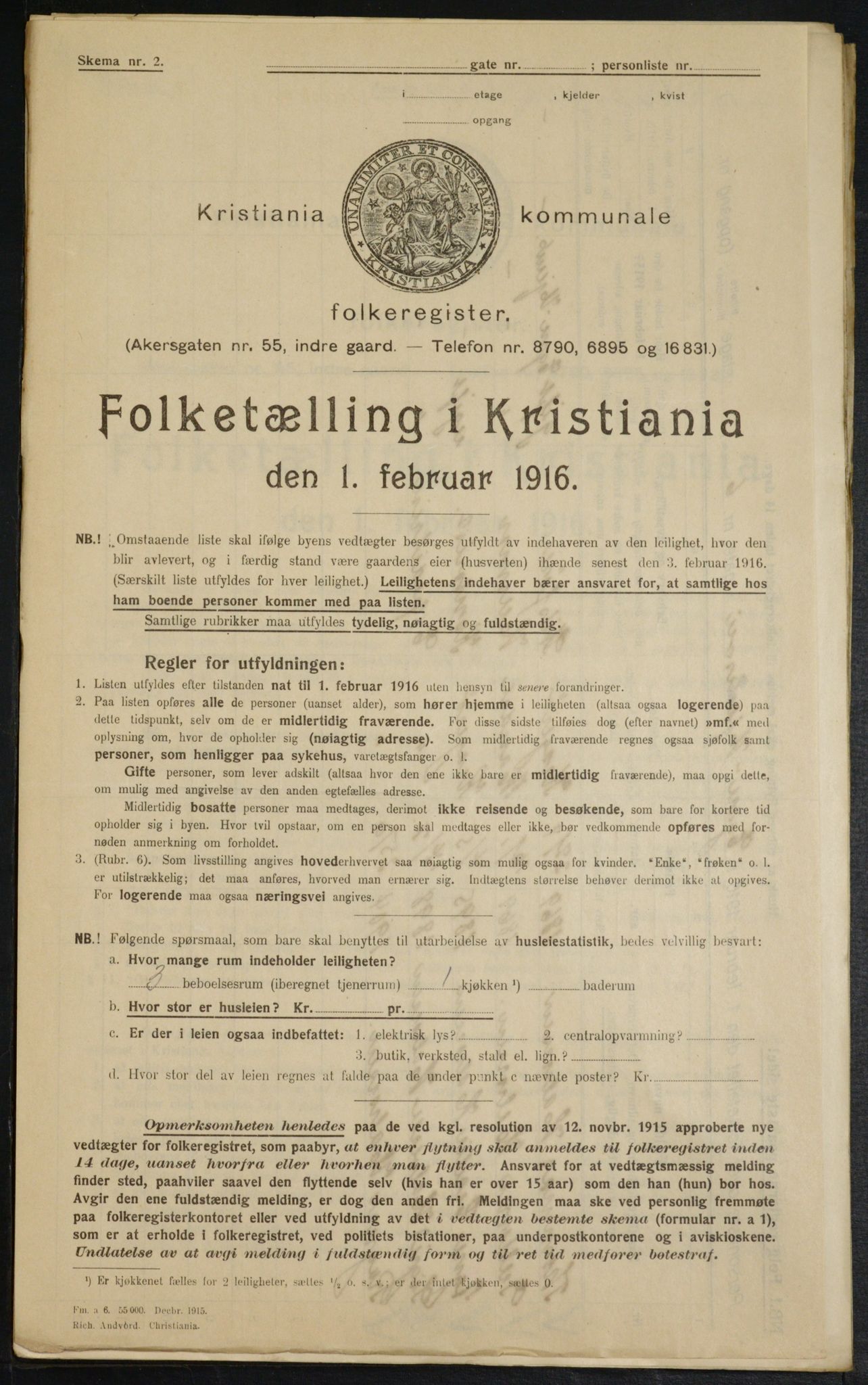 OBA, Municipal Census 1916 for Kristiania, 1916, p. 18995