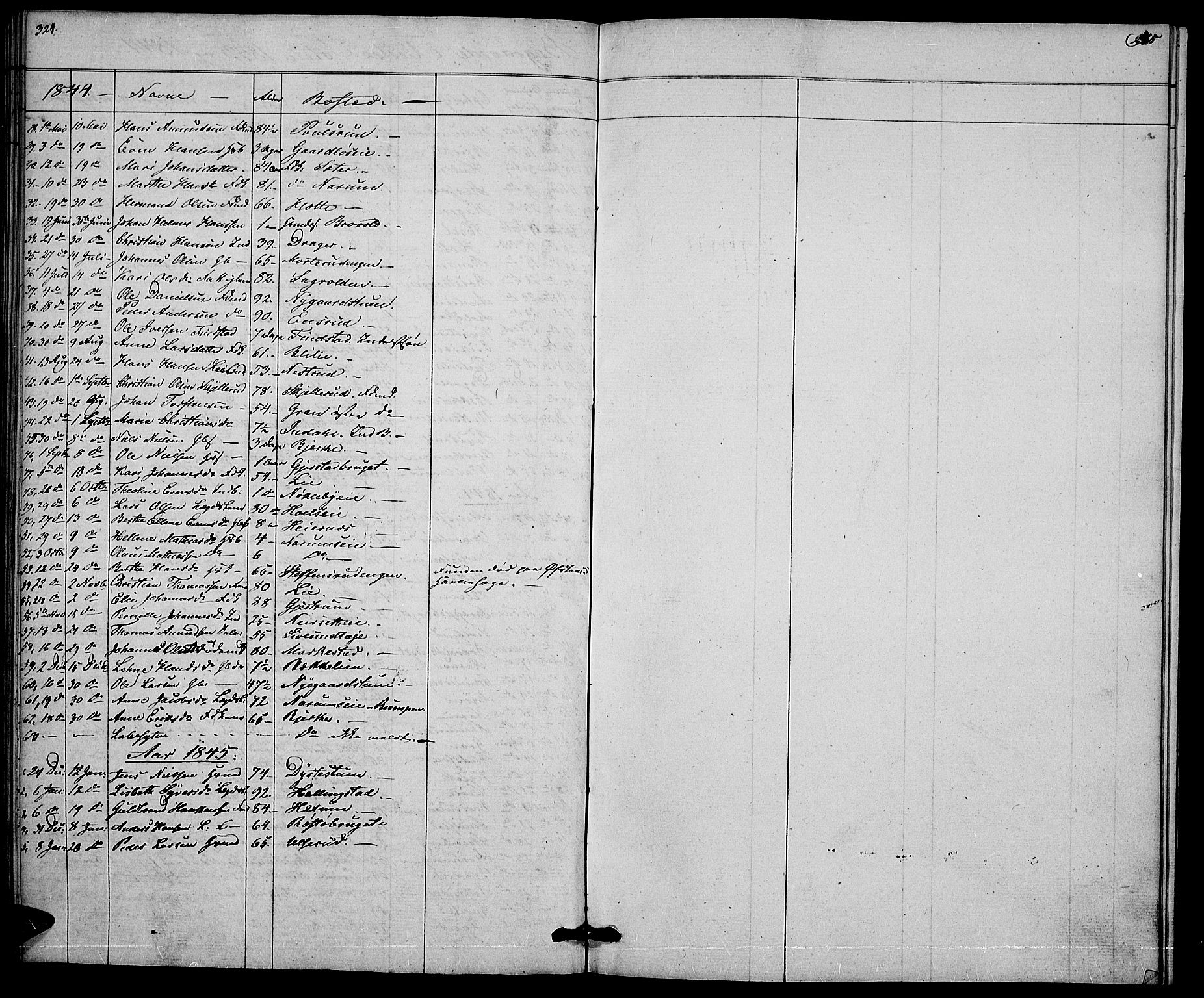 Vestre Toten prestekontor, SAH/PREST-108/H/Ha/Hab/L0002: Parish register (copy) no. 2, 1836-1848, p. 324-325