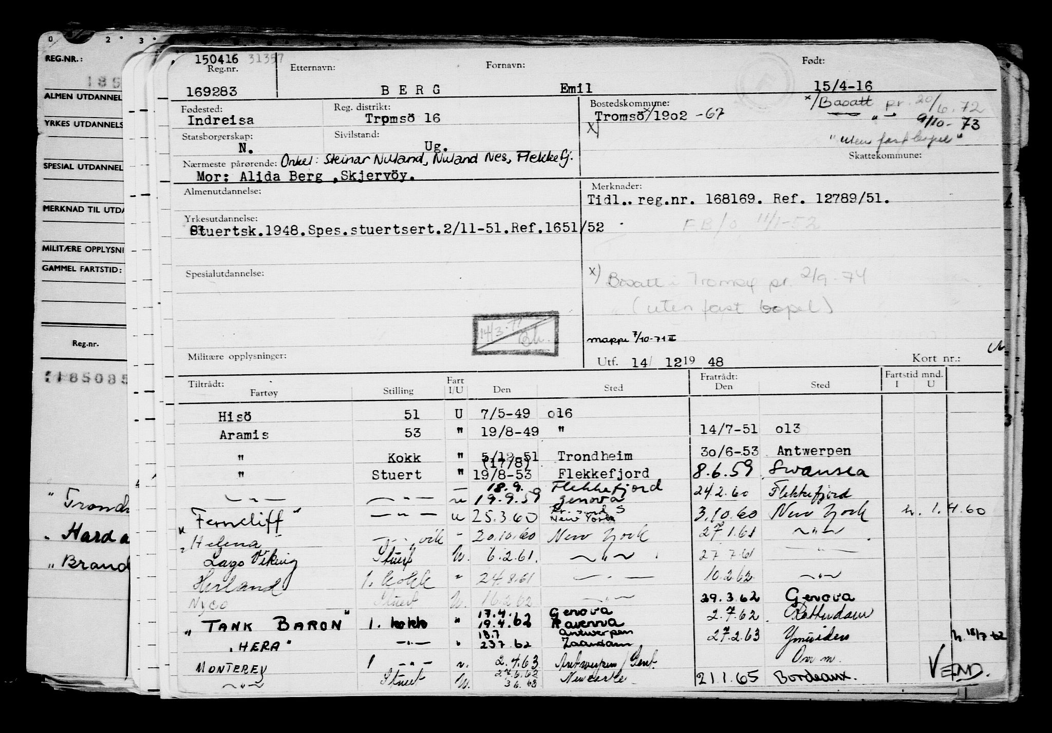 Direktoratet for sjømenn, AV/RA-S-3545/G/Gb/L0138: Hovedkort, 1916, p. 301