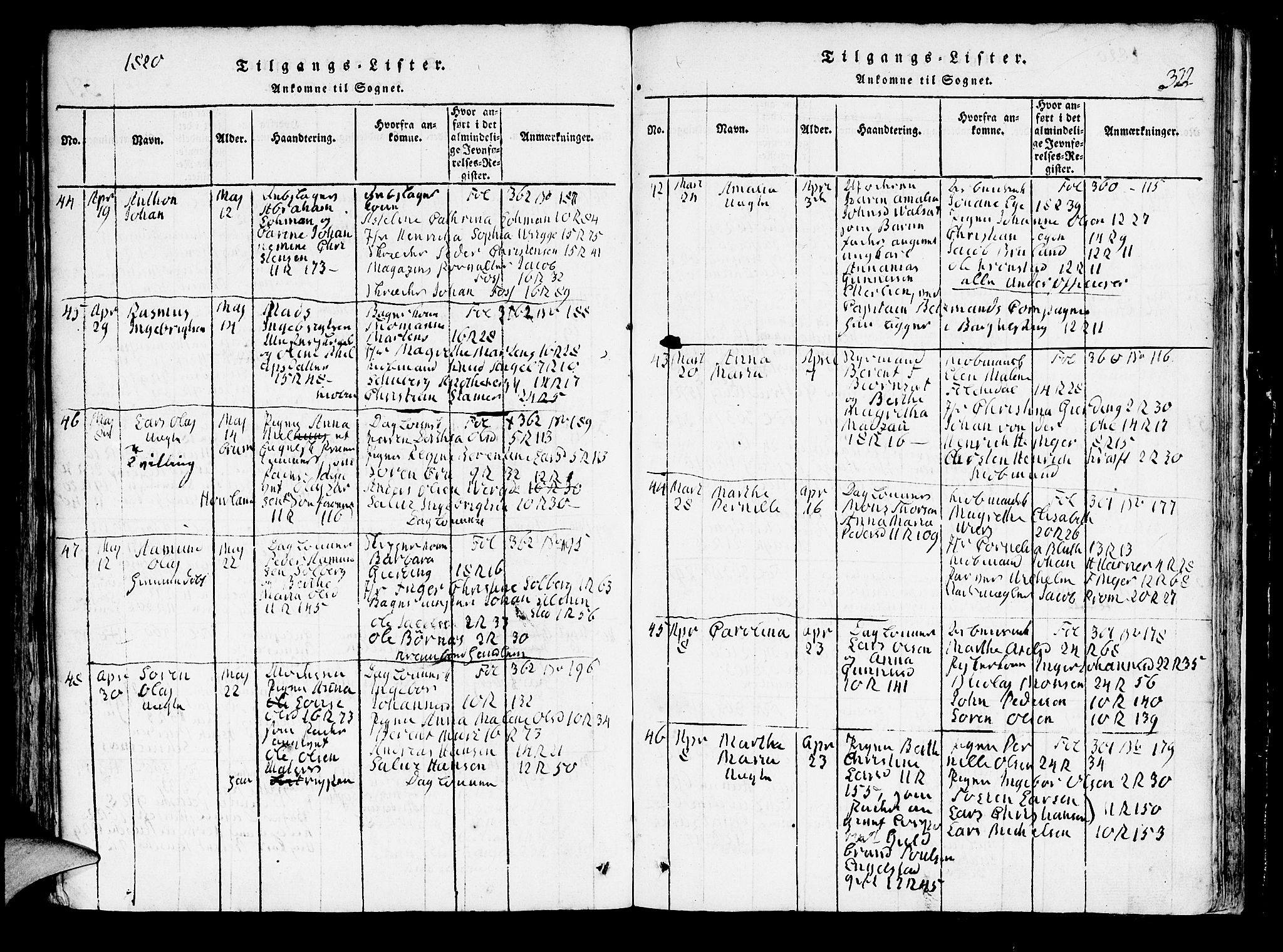 Domkirken sokneprestembete, AV/SAB-A-74801/H/Hab/L0001: Parish register (copy) no. A 1, 1816-1821, p. 322