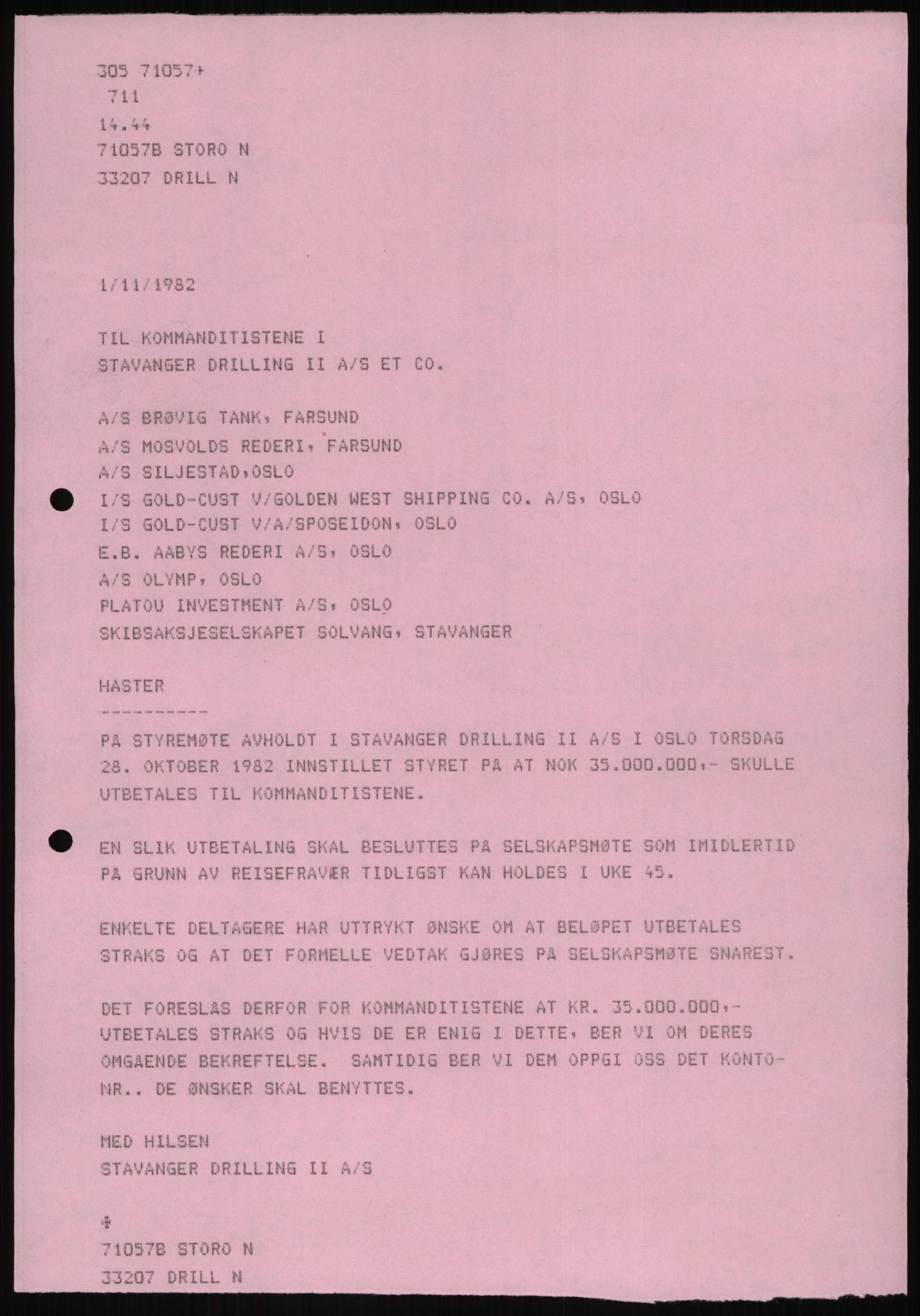 Pa 1503 - Stavanger Drilling AS, AV/SAST-A-101906/D/L0006: Korrespondanse og saksdokumenter, 1974-1984, p. 155