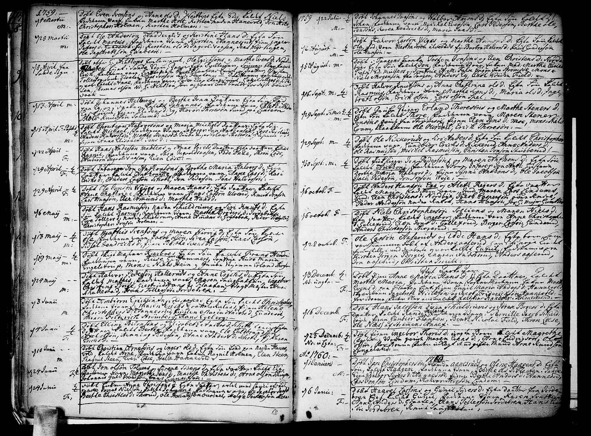 Skoger kirkebøker, SAKO/A-59/F/Fa/L0001: Parish register (official) no. I 1, 1746-1814, p. 21