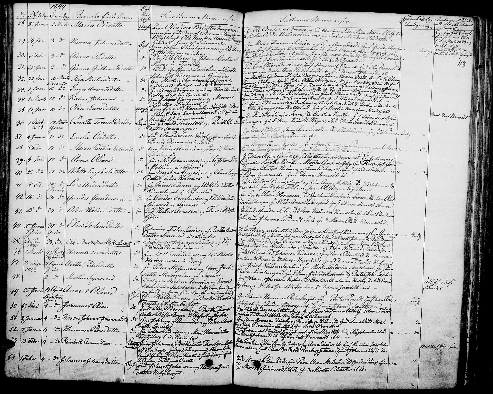 Grue prestekontor, AV/SAH-PREST-036/H/Ha/Haa/L0007: Parish register (official) no. 7, 1830-1847, p. 113