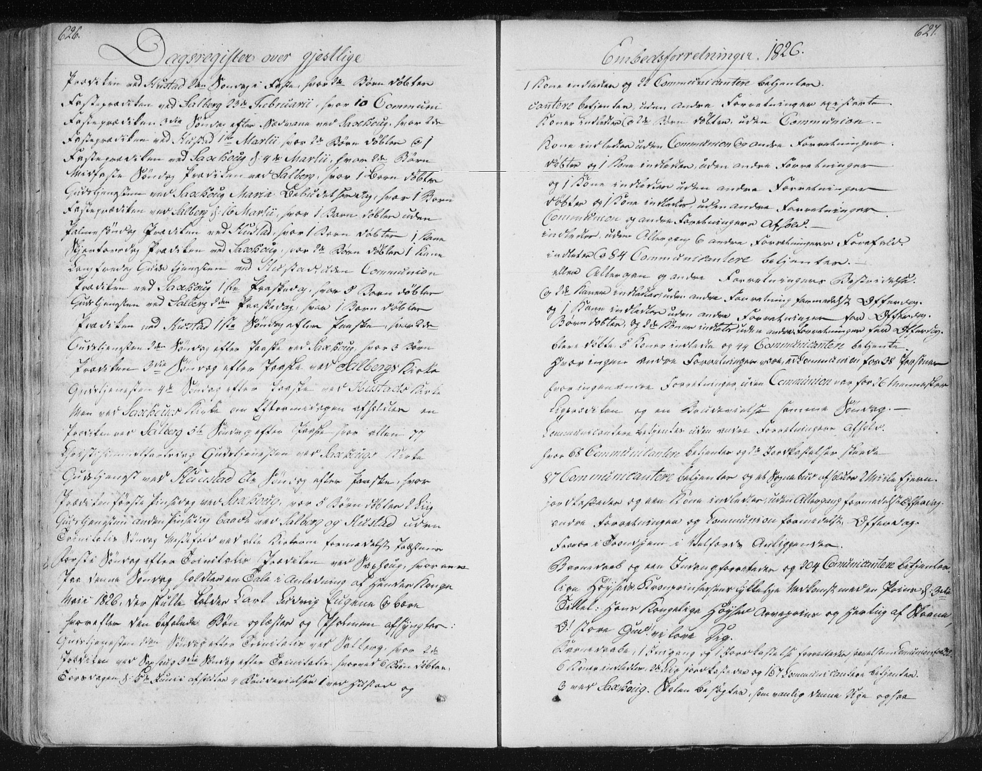 Ministerialprotokoller, klokkerbøker og fødselsregistre - Nord-Trøndelag, SAT/A-1458/730/L0276: Parish register (official) no. 730A05, 1822-1830, p. 626-627