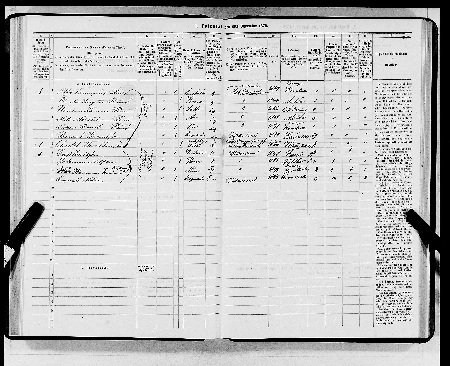 SAB, 1875 census for 1301 Bergen, 1875, p. 4722