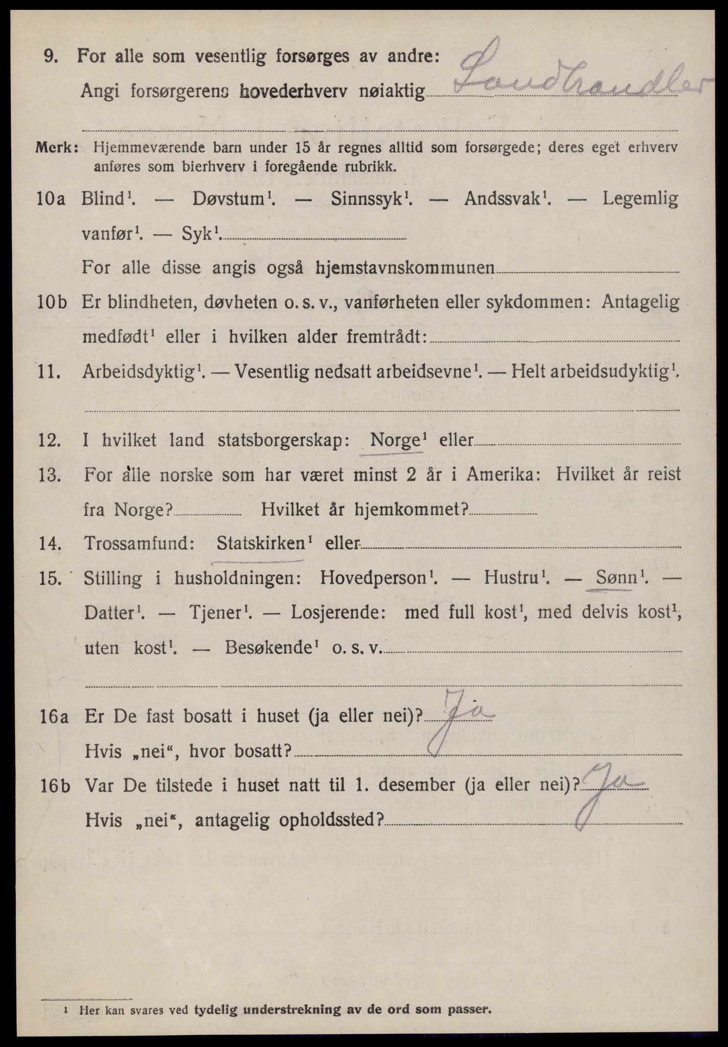 SAT, 1920 census for Vatne, 1920, p. 2433