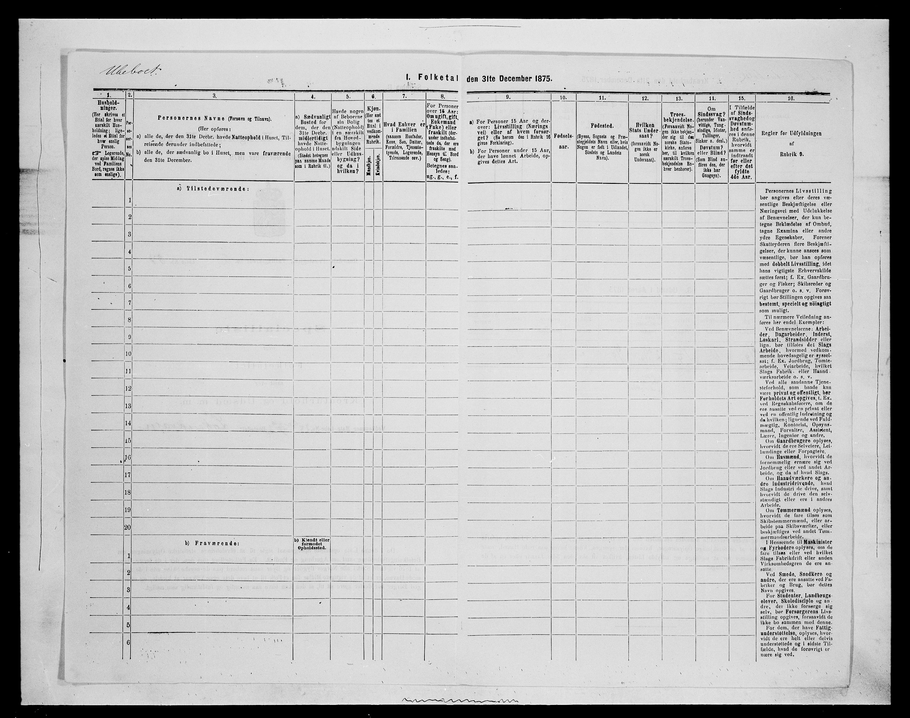 SAH, 1875 census for 0416P Romedal, 1875, p. 447