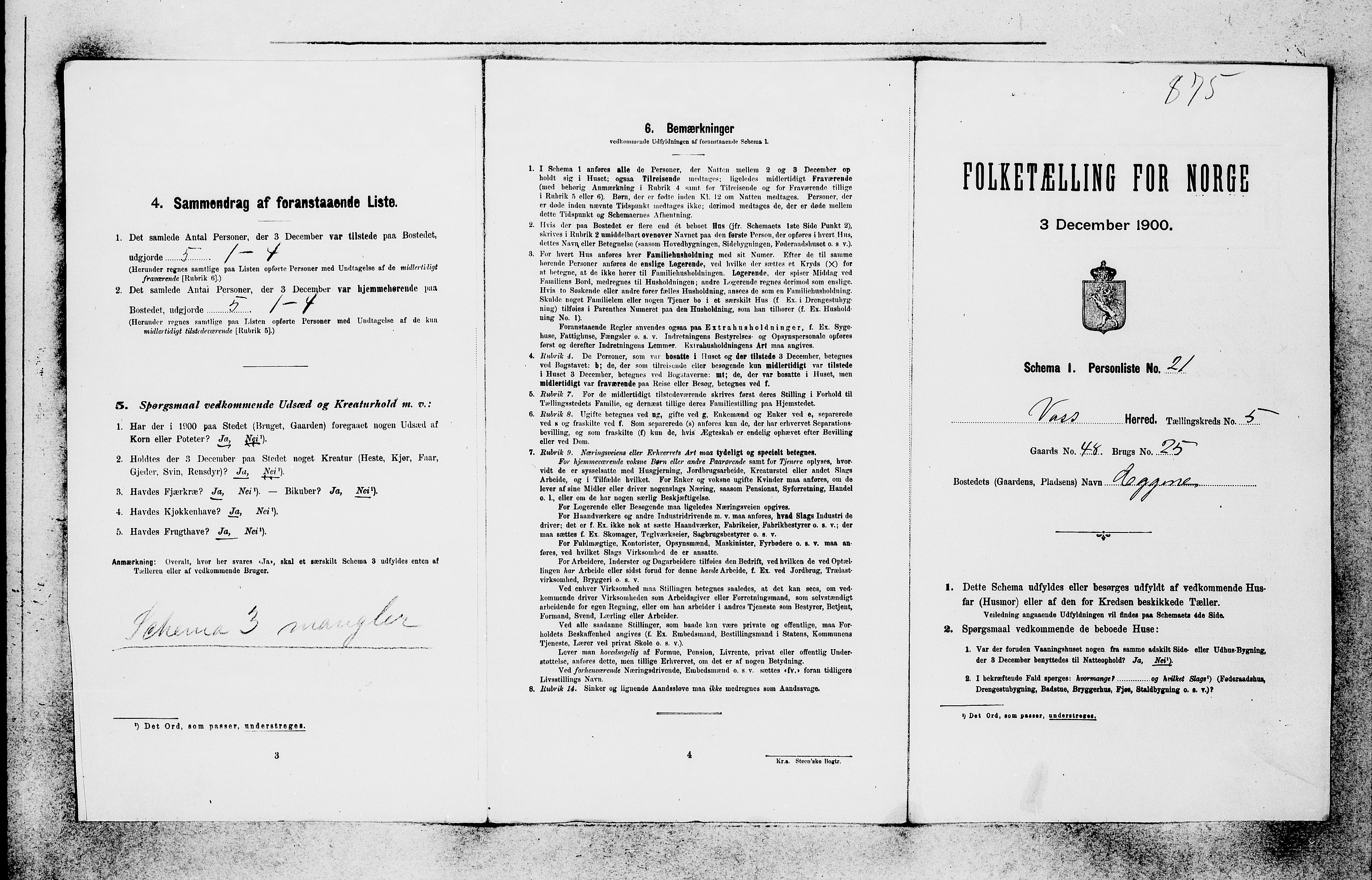 SAB, 1900 census for Voss, 1900, p. 714