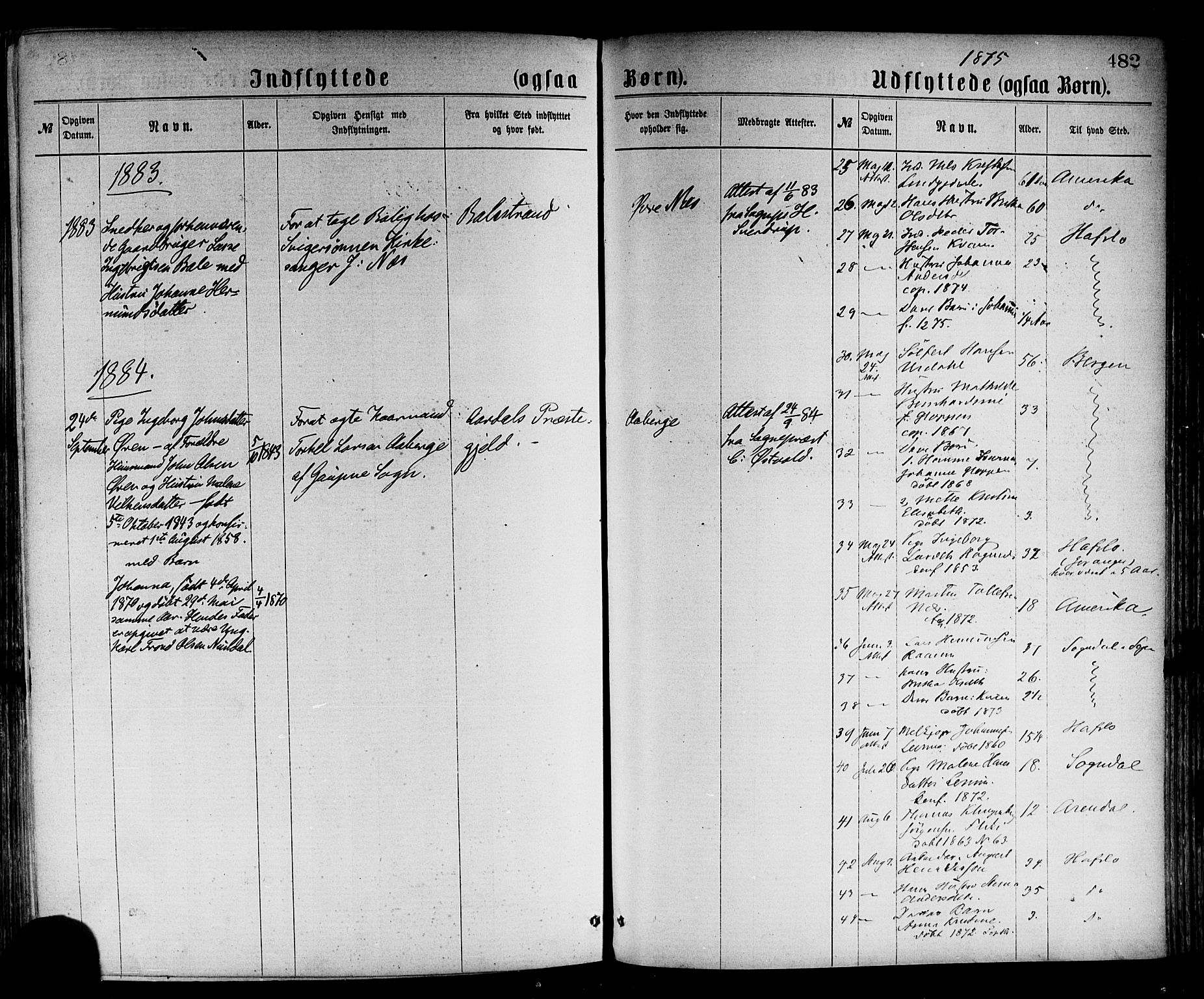 Luster sokneprestembete, SAB/A-81101/H/Haa/Haaa/L0010: Parish register (official) no. A 10, 1871-1886, p. 482