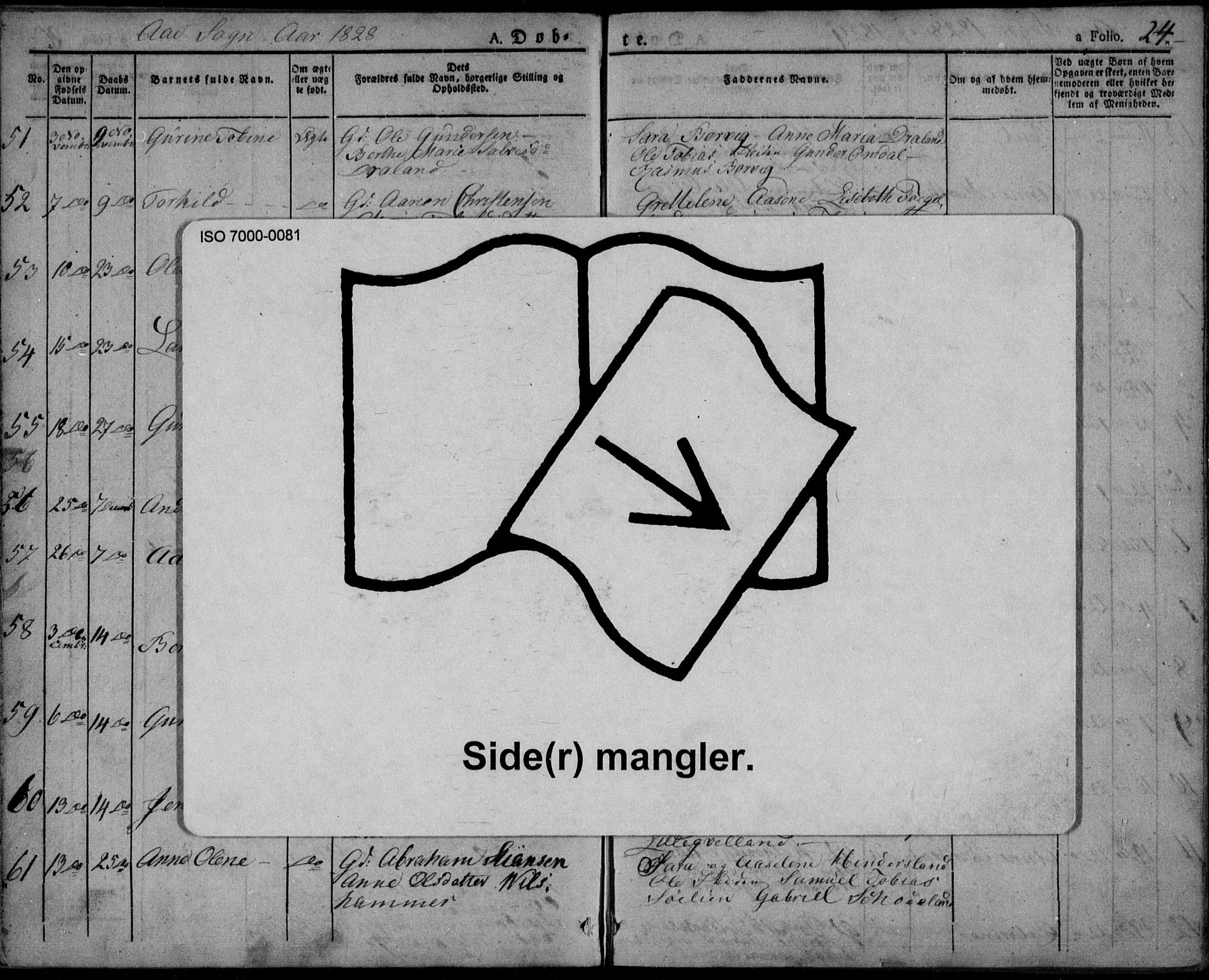 Lyngdal sokneprestkontor, AV/SAK-1111-0029/F/Fa/Fac/L0007: Parish register (official) no. A 7, 1825-1838, p. 24