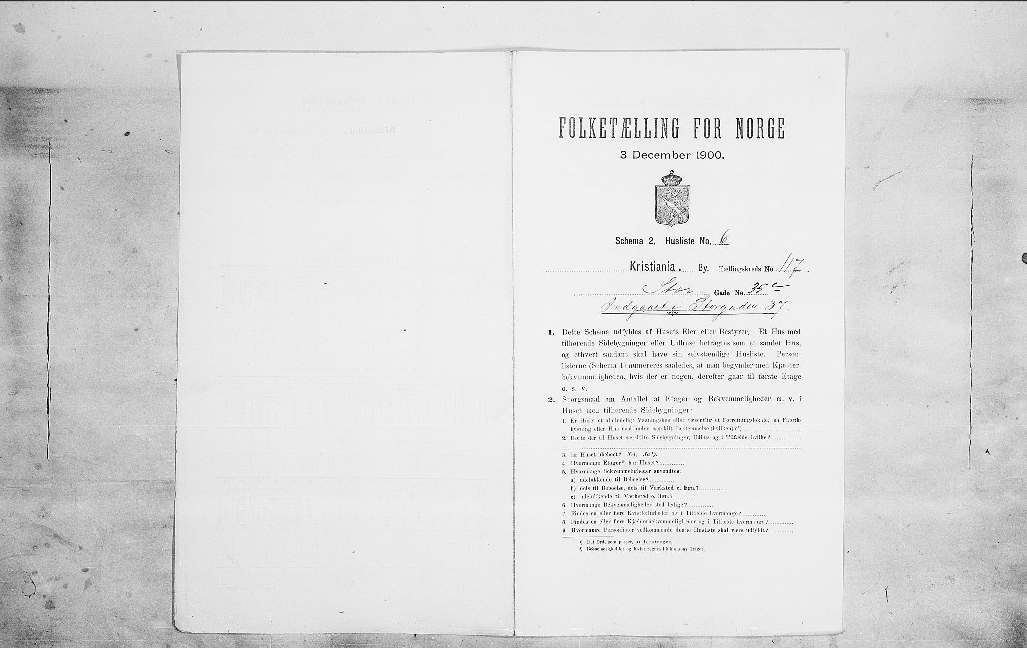 SAO, 1900 census for Kristiania, 1900, p. 92438