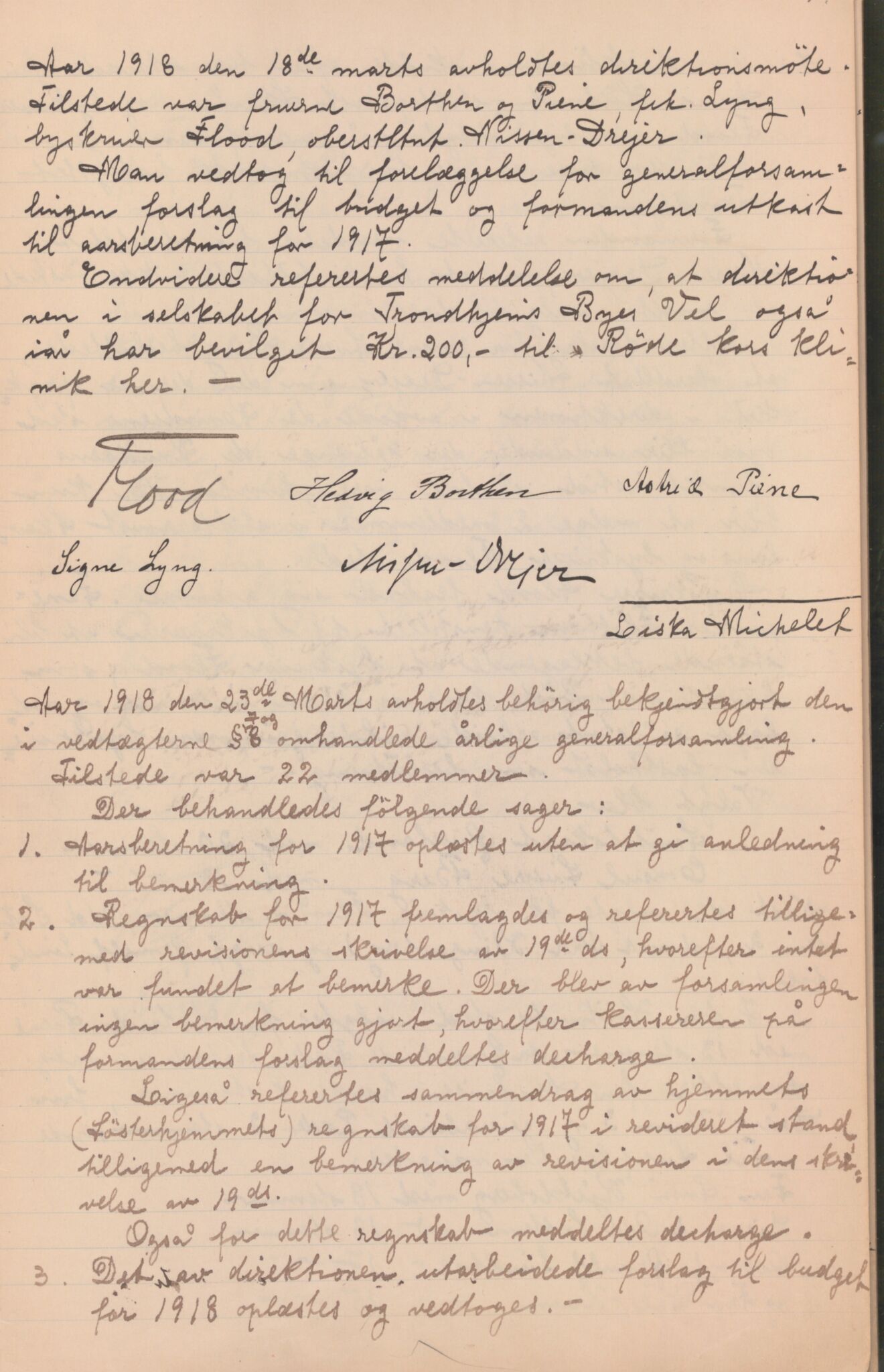 Trondheim Røde Kors, TRKO/PA-1204/A/Aa/L0001: Møtebok, 1917-1929, p. 9