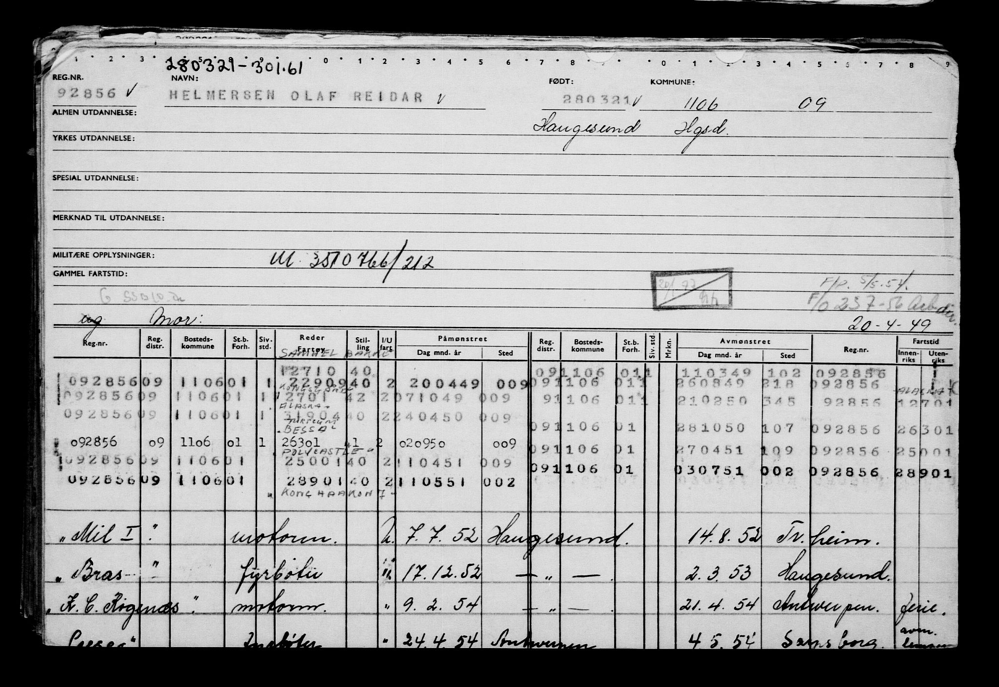 Direktoratet for sjømenn, AV/RA-S-3545/G/Gb/L0191: Hovedkort, 1921, p. 736