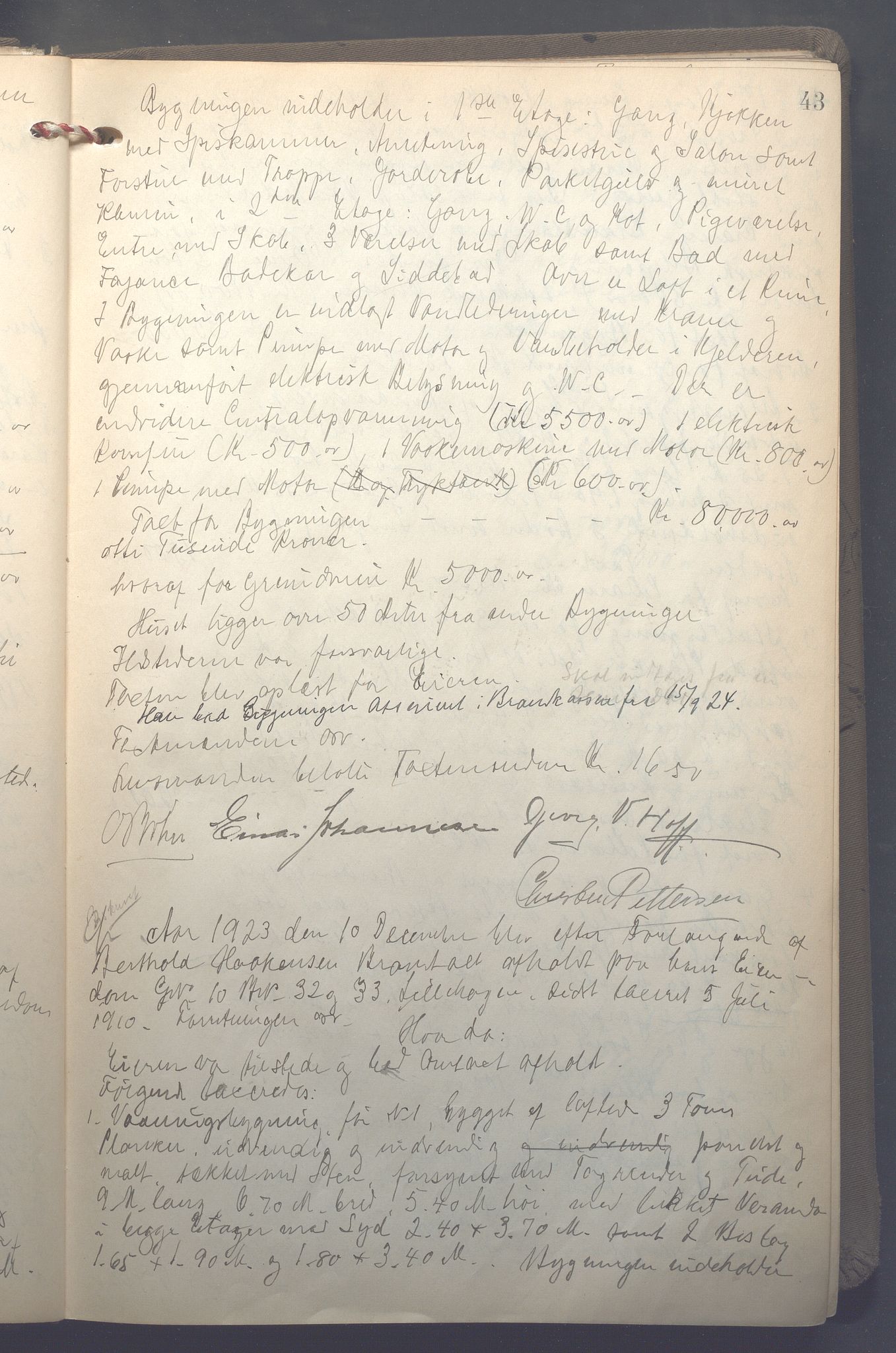 Lensmennene i Aker, OBA/A-10133/F/Fb/L0002: Branntakstprotokoll, 1922-1929, p. 43