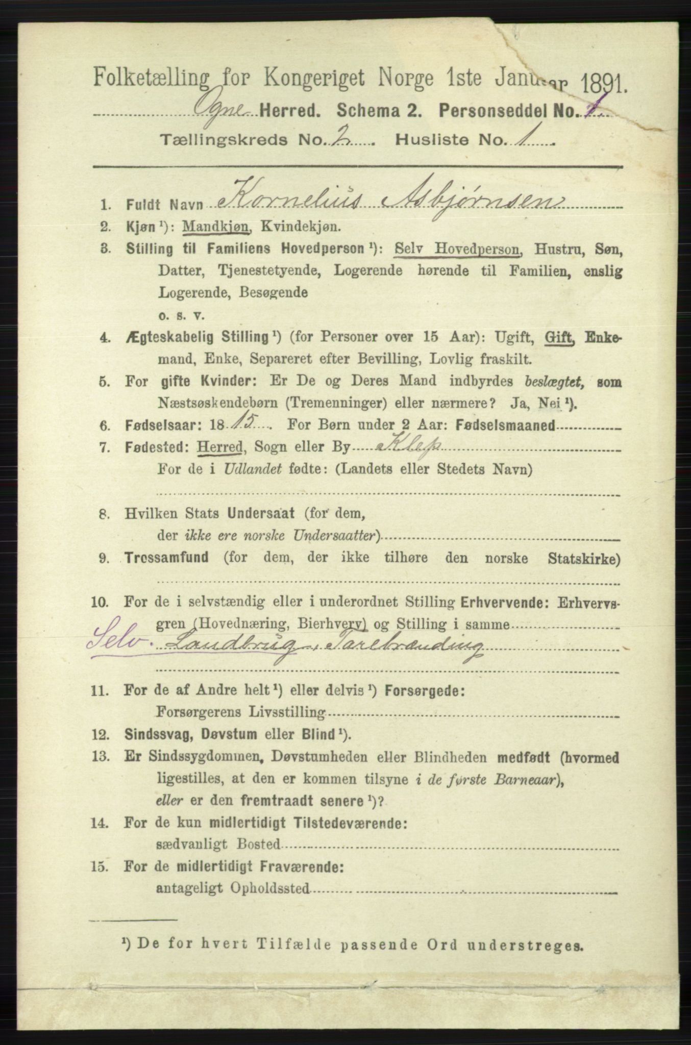 RA, 1891 census for 1117 Ogna, 1891, p. 768