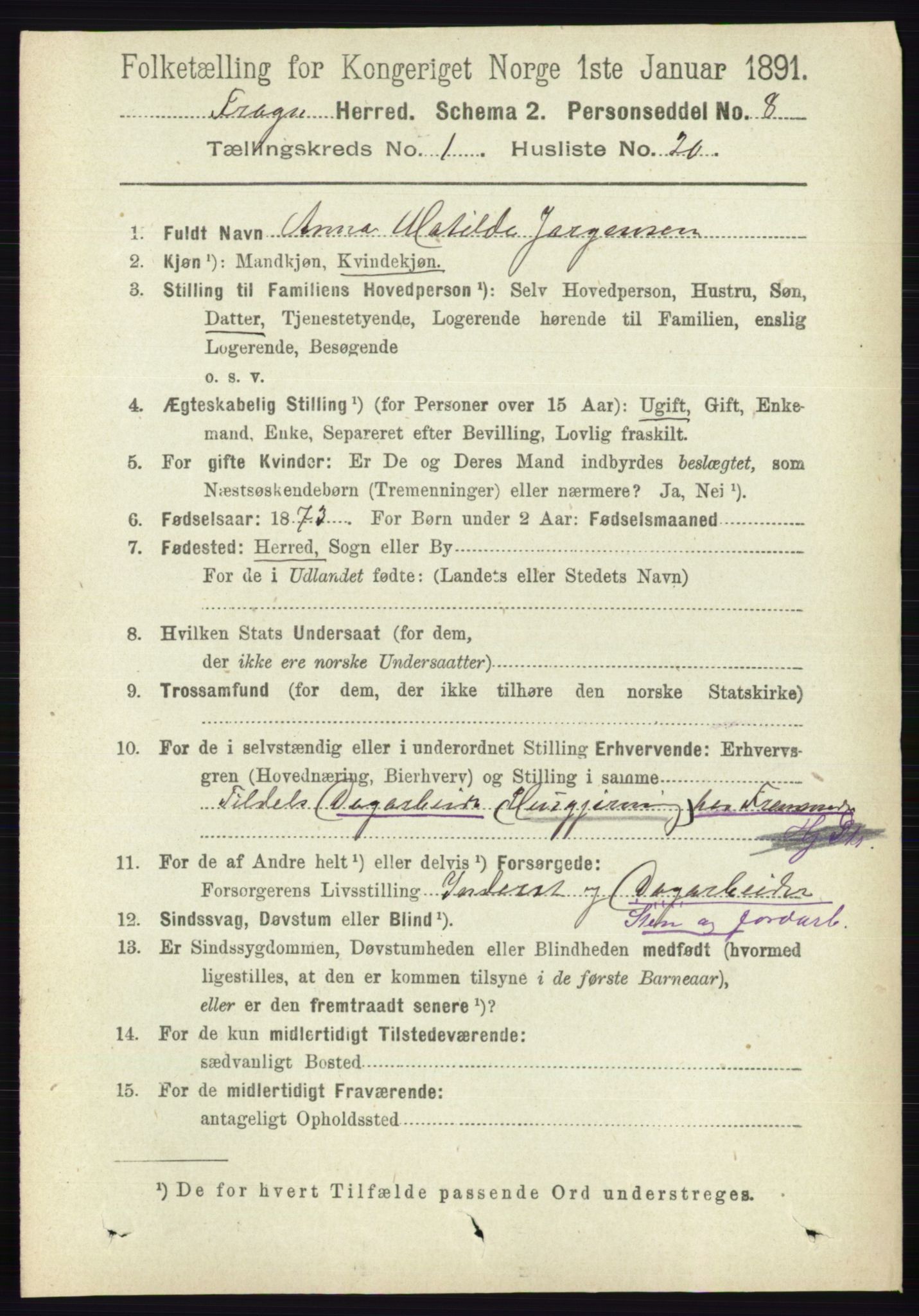 RA, 1891 census for 0215 Frogn, 1891, p. 251