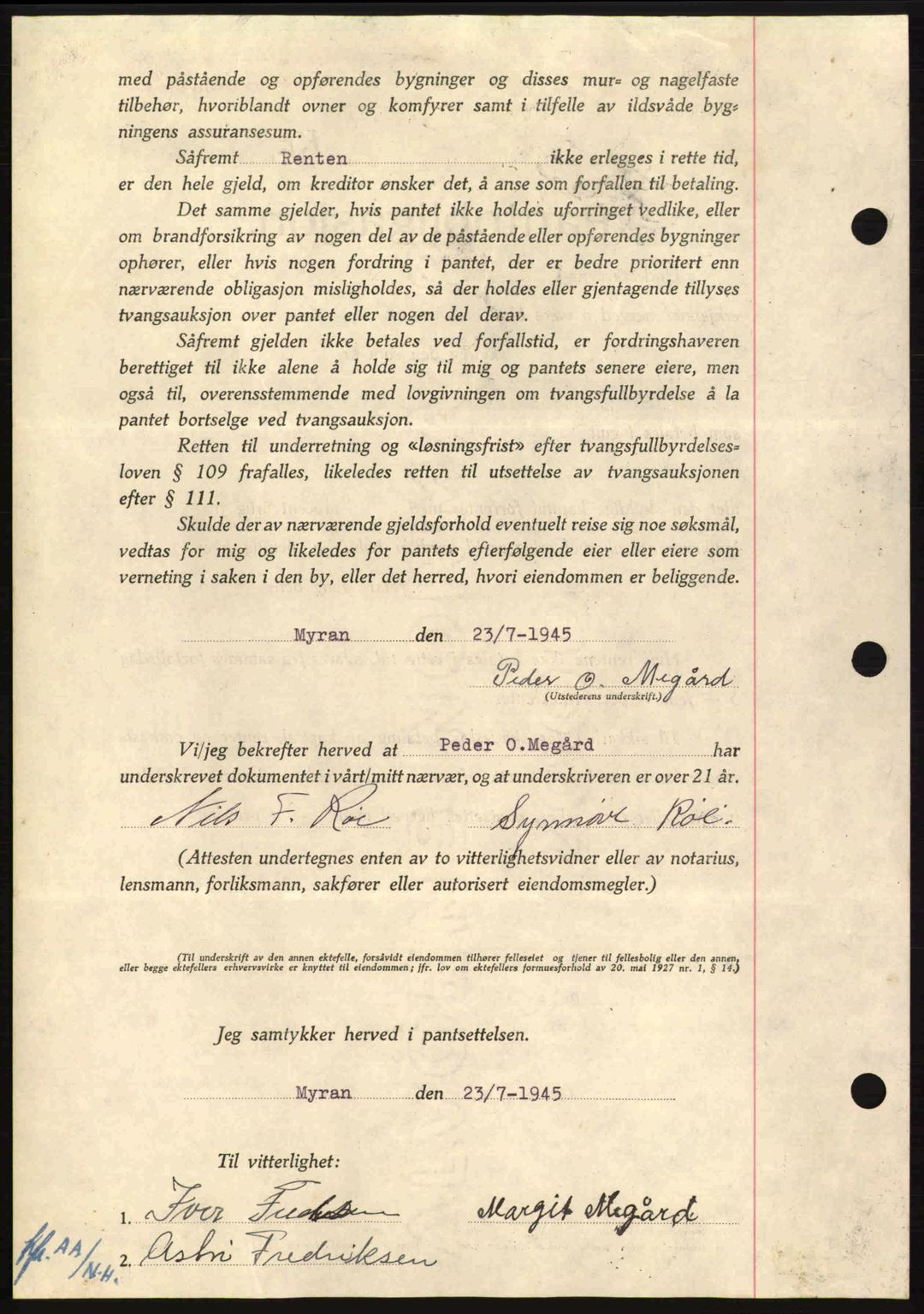 Nordmøre sorenskriveri, AV/SAT-A-4132/1/2/2Ca: Mortgage book no. B92, 1944-1945, Diary no: : 1151/1945