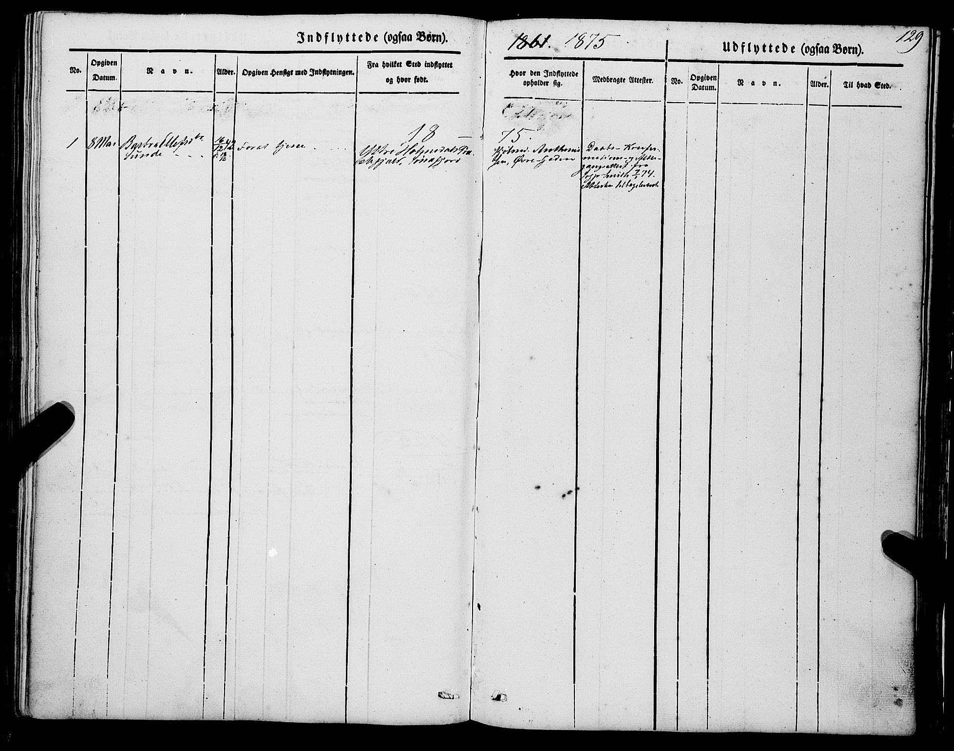 Mariakirken Sokneprestembete, SAB/A-76901/H/Haa/L0006: Parish register (official) no. A 6, 1846-1877, p. 129