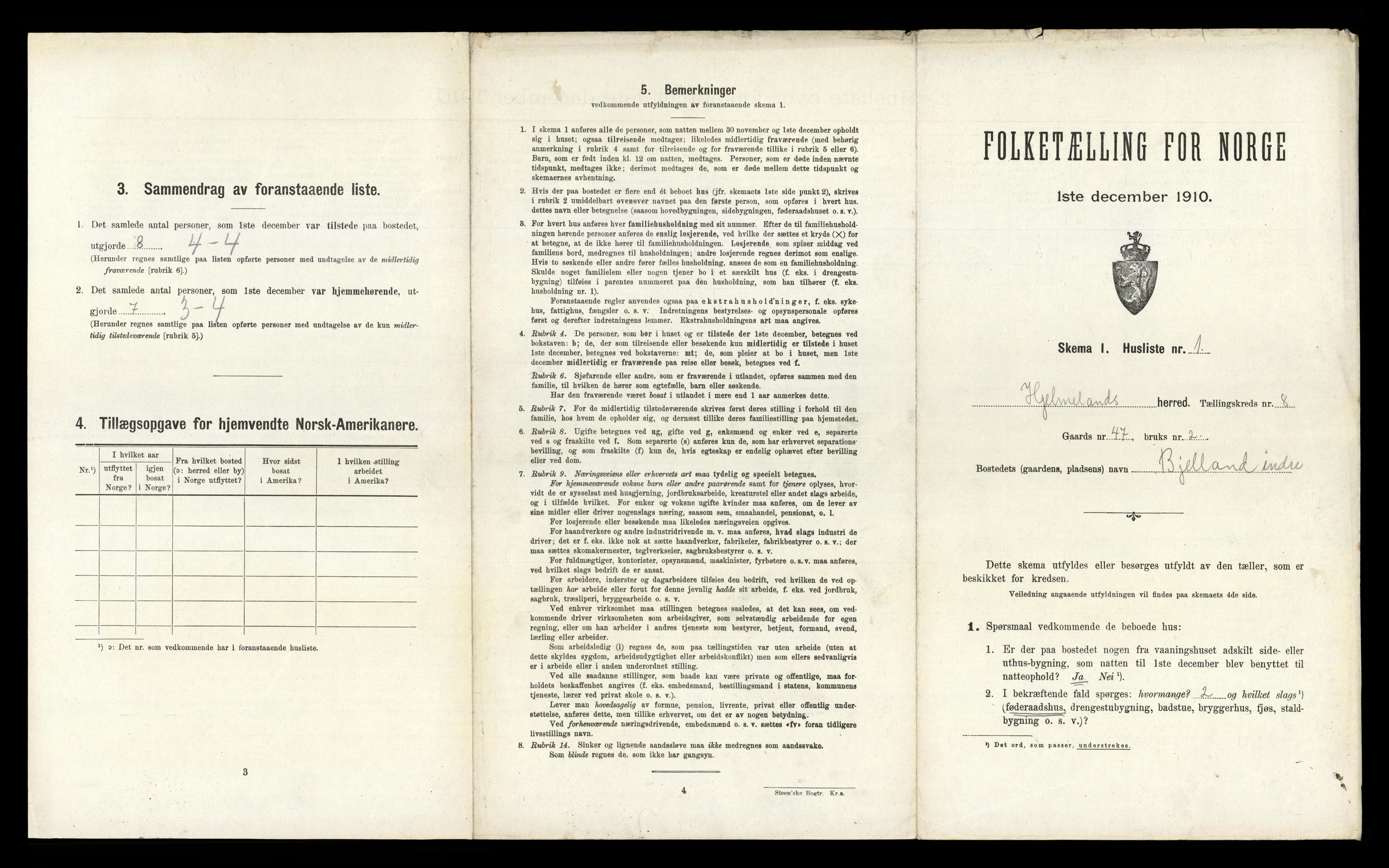 RA, 1910 census for Hjelmeland, 1910, p. 452