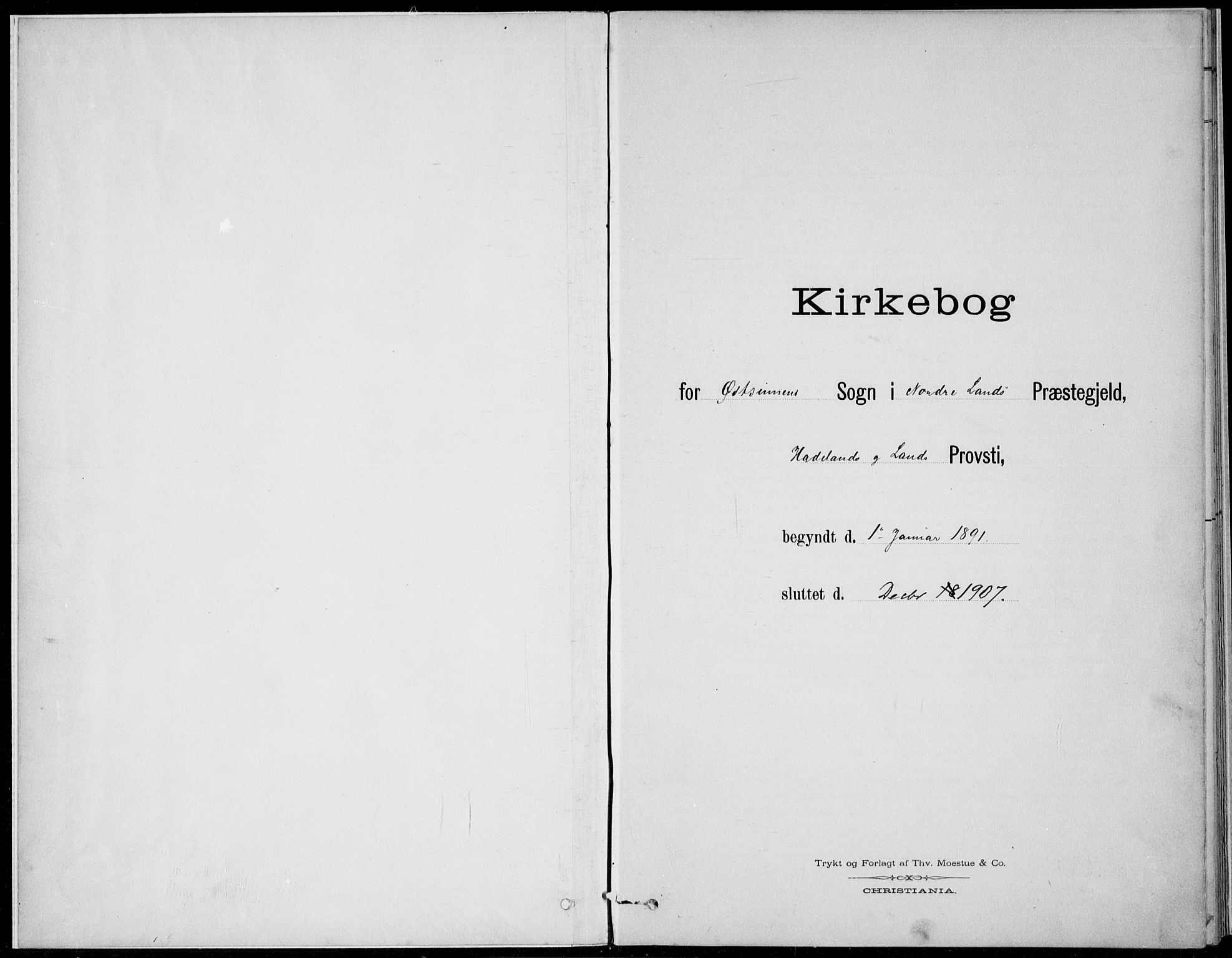 Nordre Land prestekontor, SAH/PREST-124/H/Ha/Hab/L0014: Parish register (copy) no. 14, 1891-1907