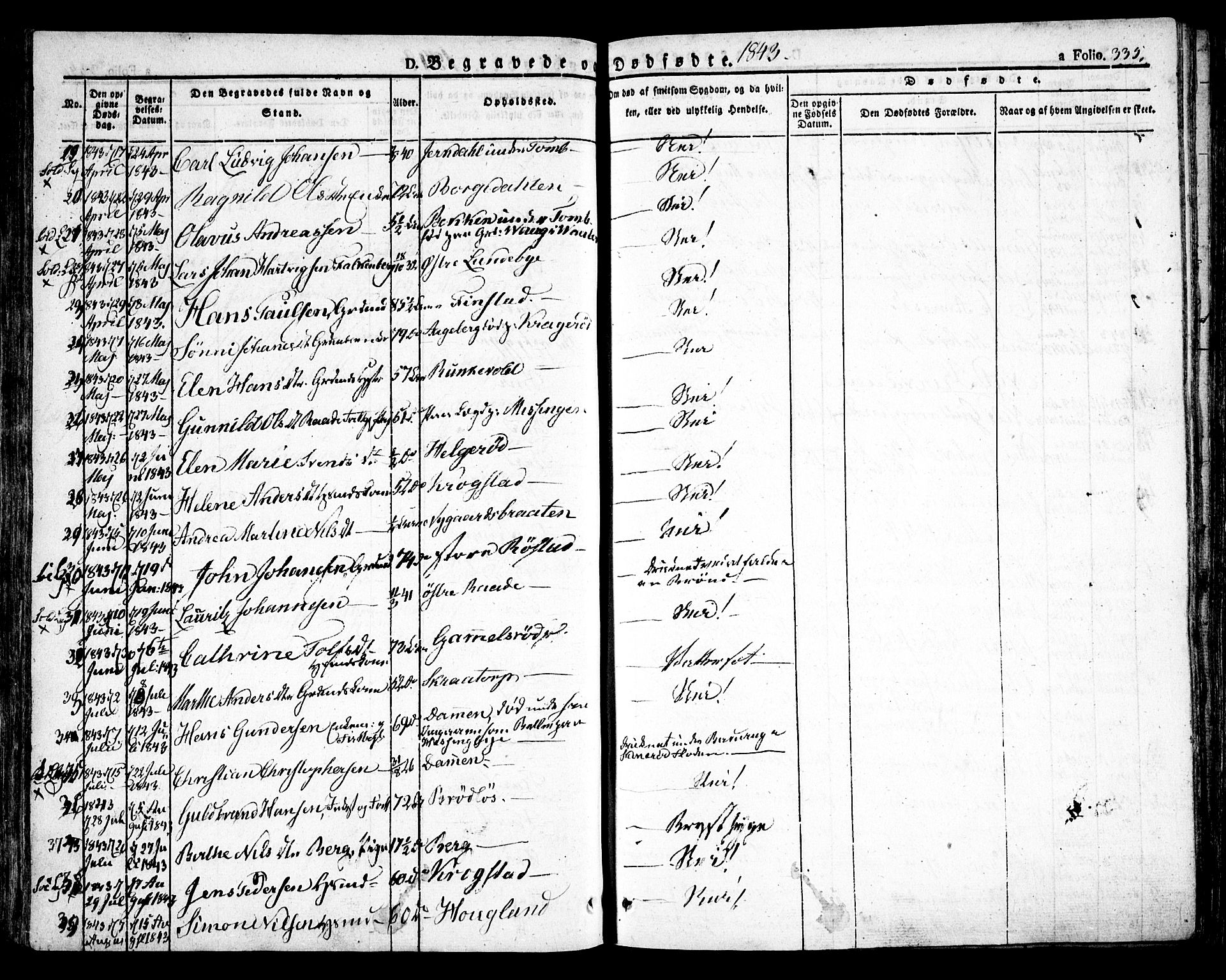 Råde prestekontor kirkebøker, AV/SAO-A-2009/F/Fa/L0005: Parish register (official) no. 5, 1830-1853, p. 335