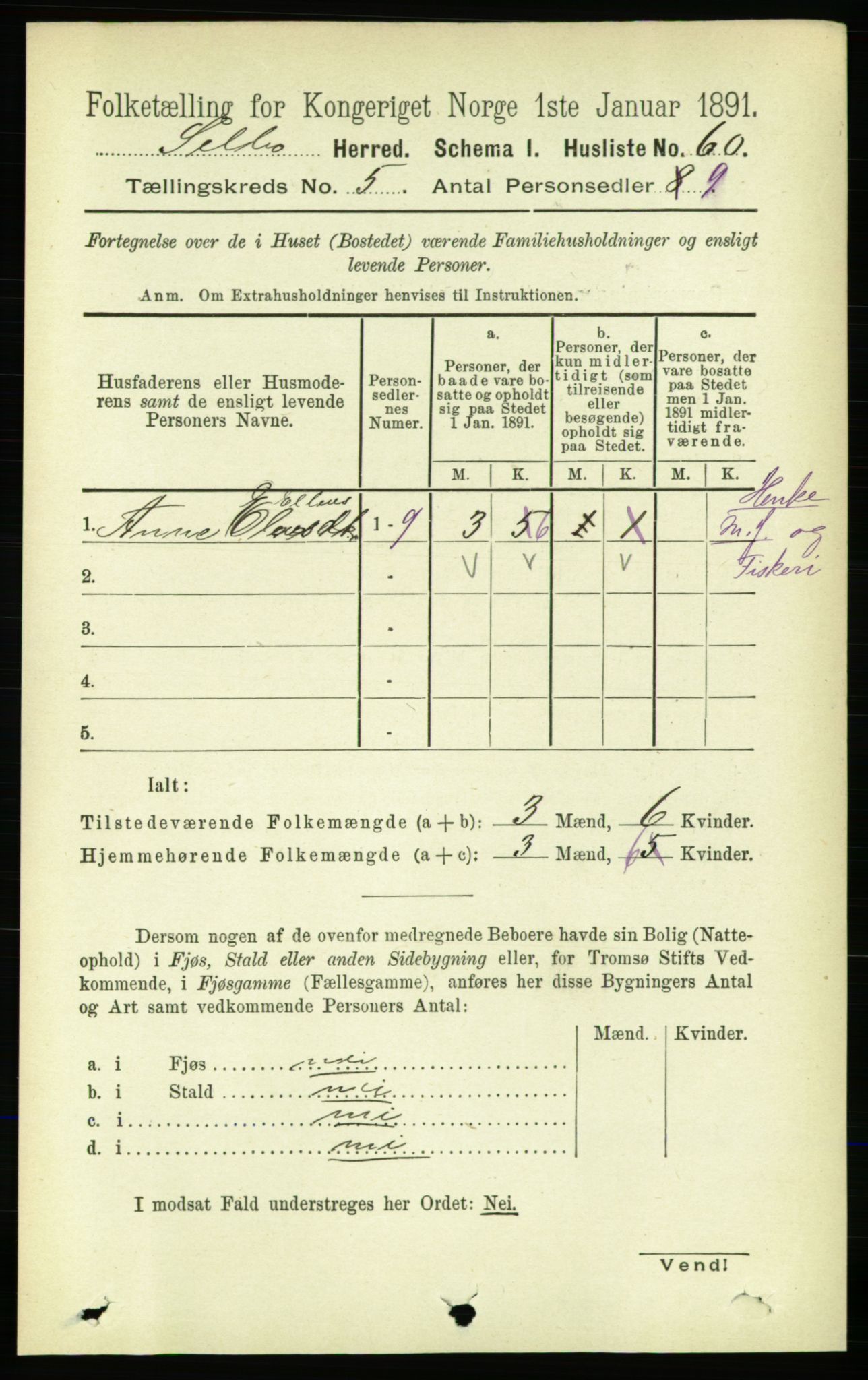 RA, 1891 census for 1664 Selbu, 1891, p. 1703