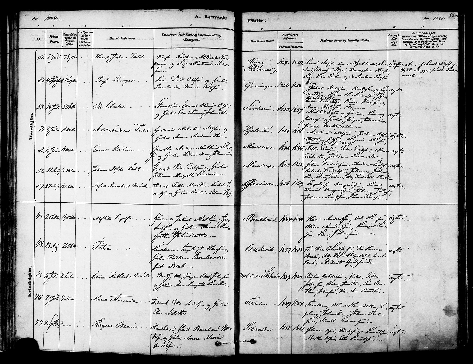 Ministerialprotokoller, klokkerbøker og fødselsregistre - Nordland, AV/SAT-A-1459/834/L0507: Parish register (official) no. 834A05, 1878-1892, p. 86