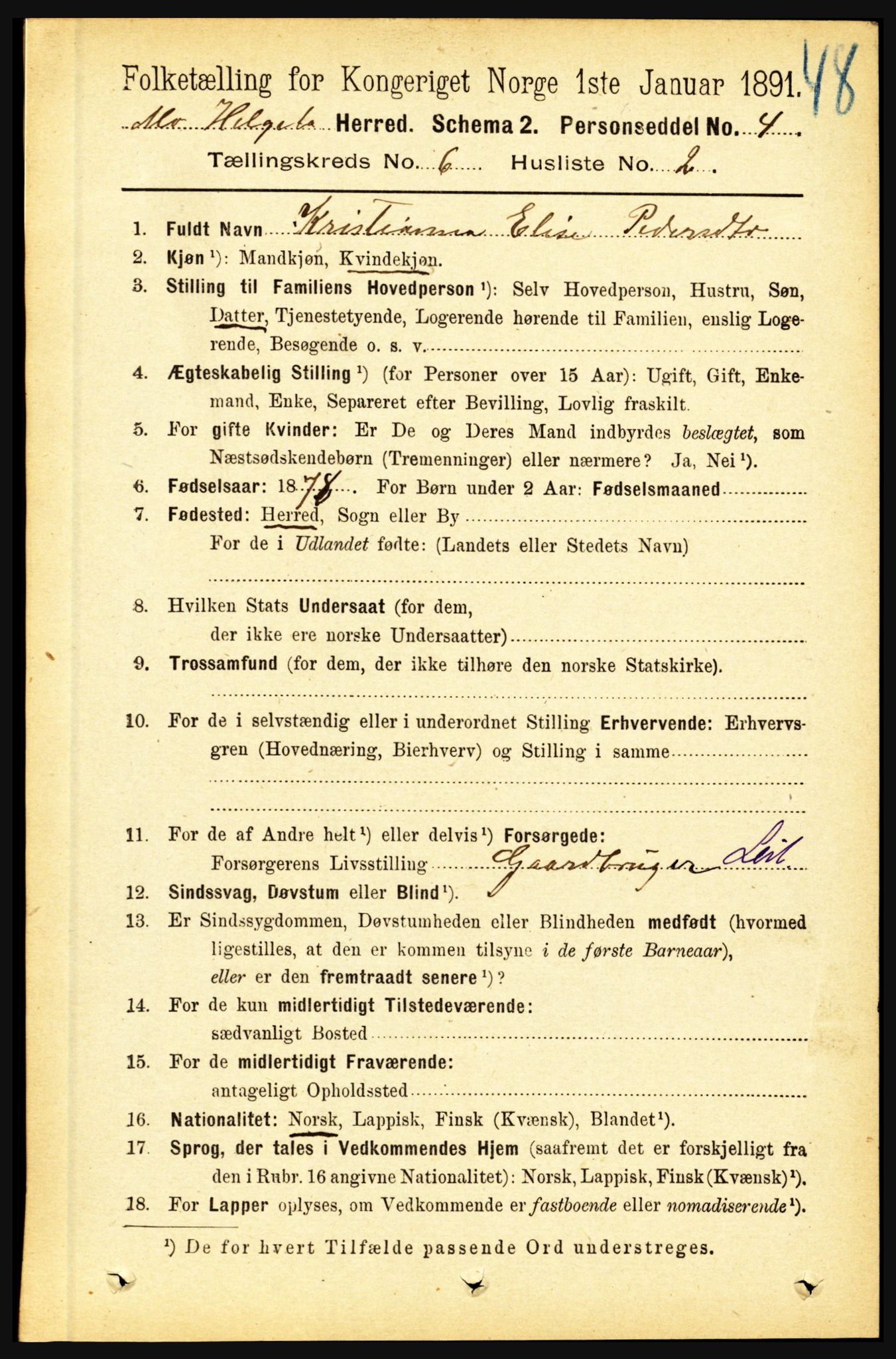 RA, 1891 census for 1833 Mo, 1891, p. 2212