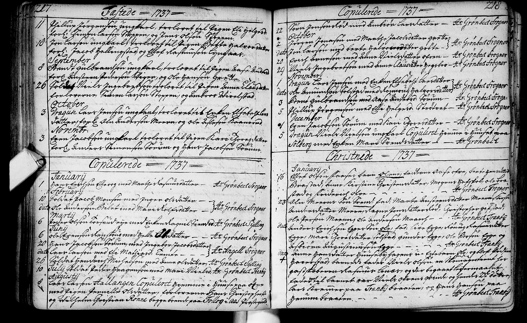 Lier kirkebøker, SAKO/A-230/F/Fa/L0003: Parish register (official) no. I 3, 1727-1748, p. 217-218