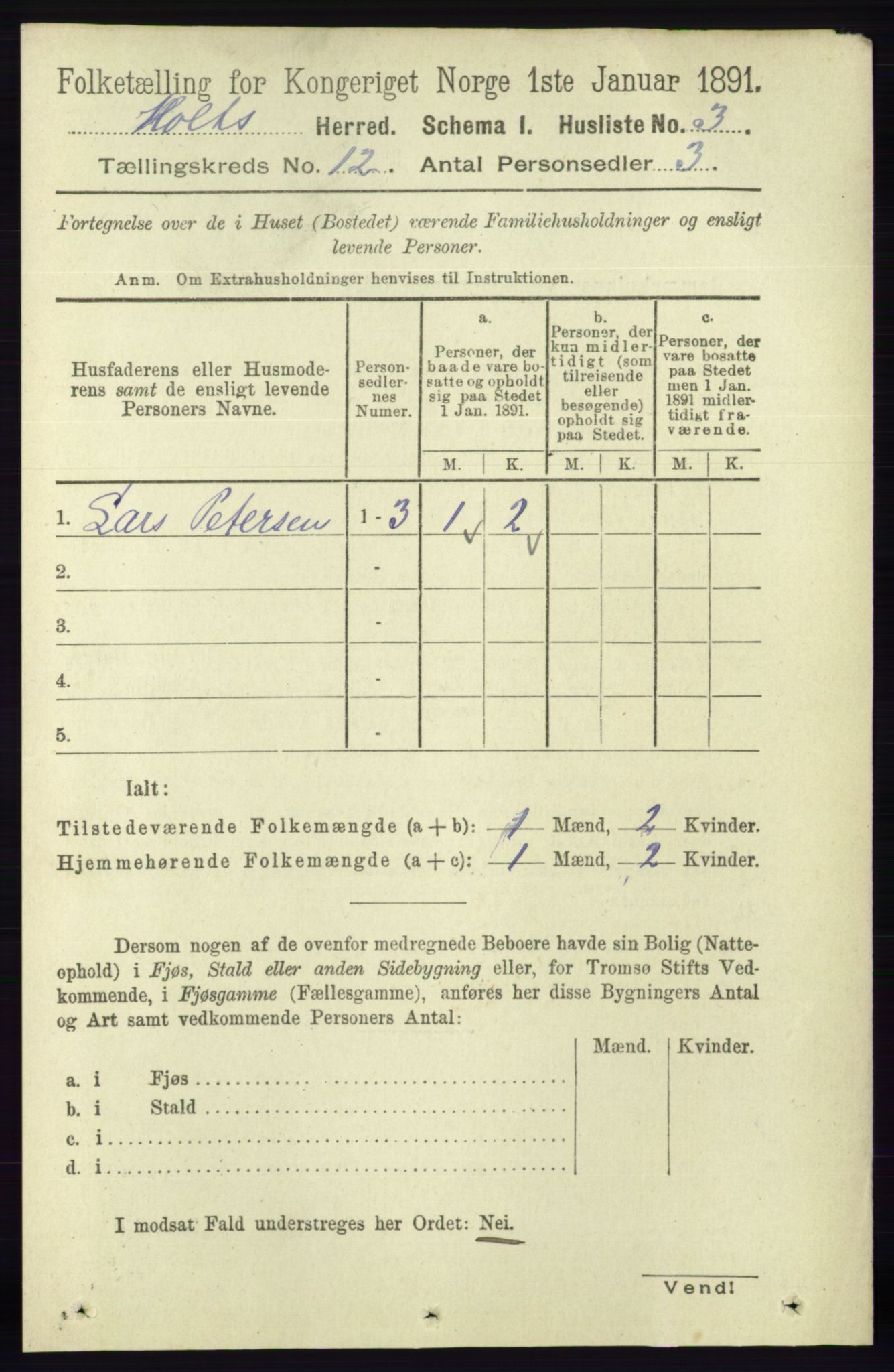 RA, 1891 census for 0914 Holt, 1891, p. 4960