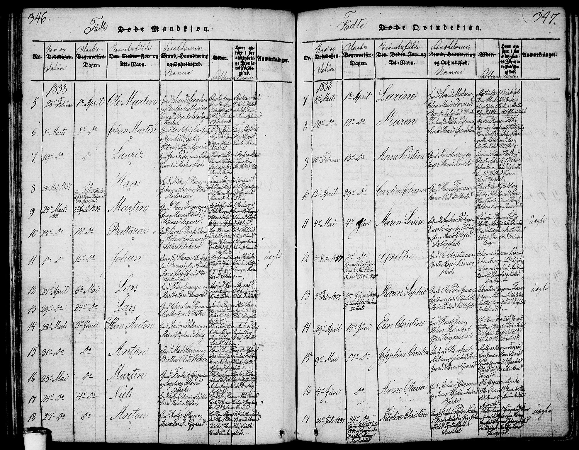 Våler prestekontor Kirkebøker, AV/SAO-A-11083/F/Fa/L0005: Parish register (official) no. I 5, 1815-1839, p. 346-347