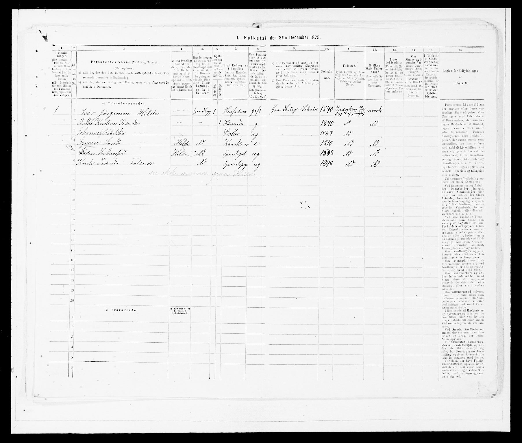 SAB, 1875 Census for 1447P Innvik, 1875, p. 34