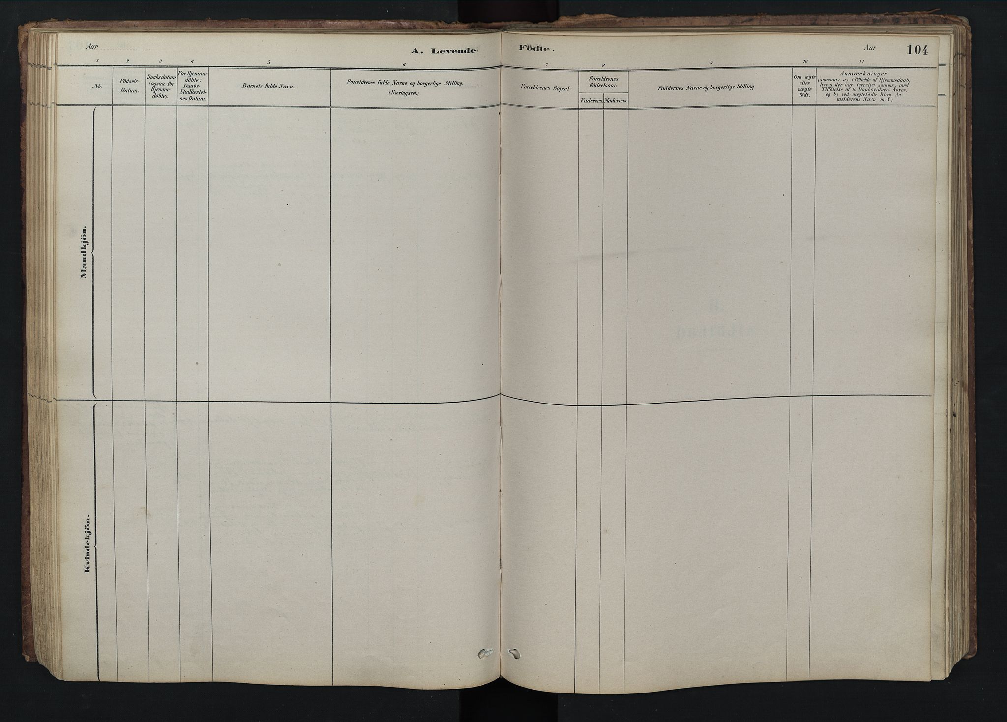 Rendalen prestekontor, SAH/PREST-054/H/Ha/Hab/L0009: Parish register (copy) no. 9, 1879-1902, p. 104