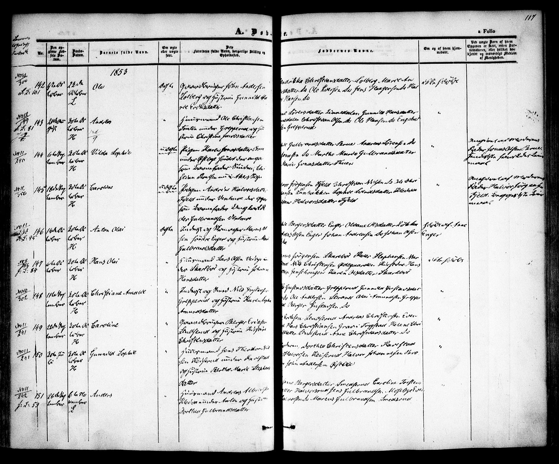 Høland prestekontor Kirkebøker, AV/SAO-A-10346a/F/Fa/L0009: Parish register (official) no. I 9, 1846-1853, p. 117