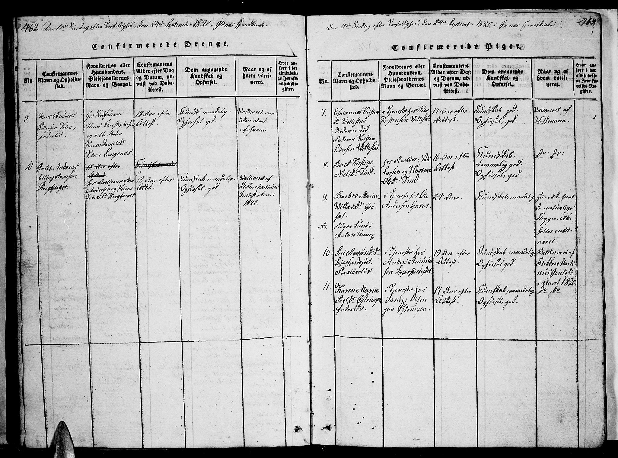 Ministerialprotokoller, klokkerbøker og fødselsregistre - Nordland, AV/SAT-A-1459/893/L1346: Parish register (copy) no. 893C01, 1820-1858, p. 462-463