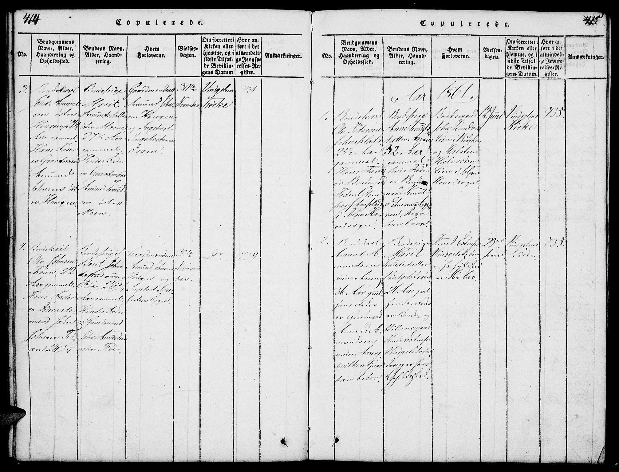 Tolga prestekontor, SAH/PREST-062/L/L0003: Parish register (copy) no. 3, 1815-1862, p. 414-415