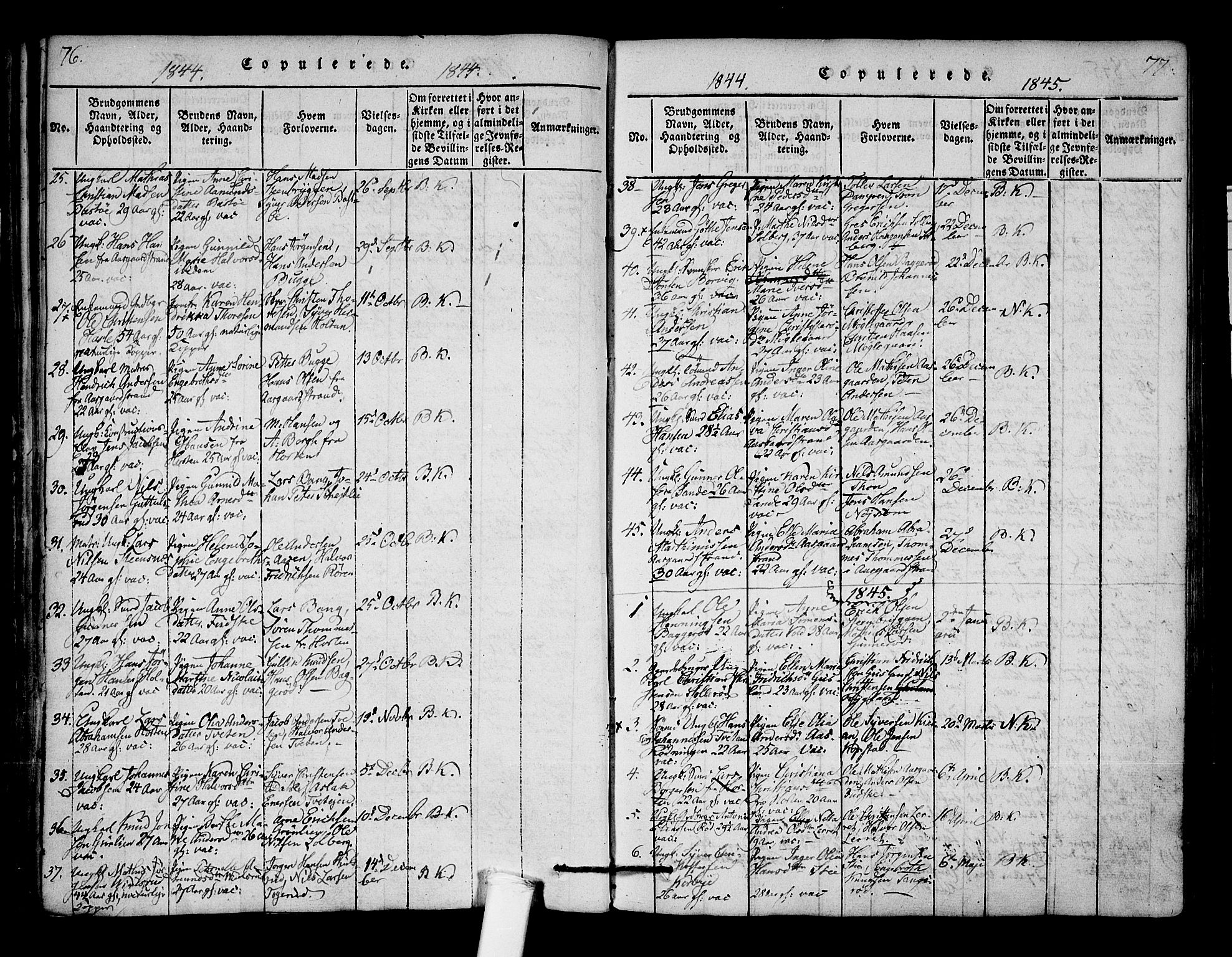 Borre kirkebøker, SAKO/A-338/F/Fa/L0004: Parish register (official) no. I 4, 1815-1845, p. 76-77