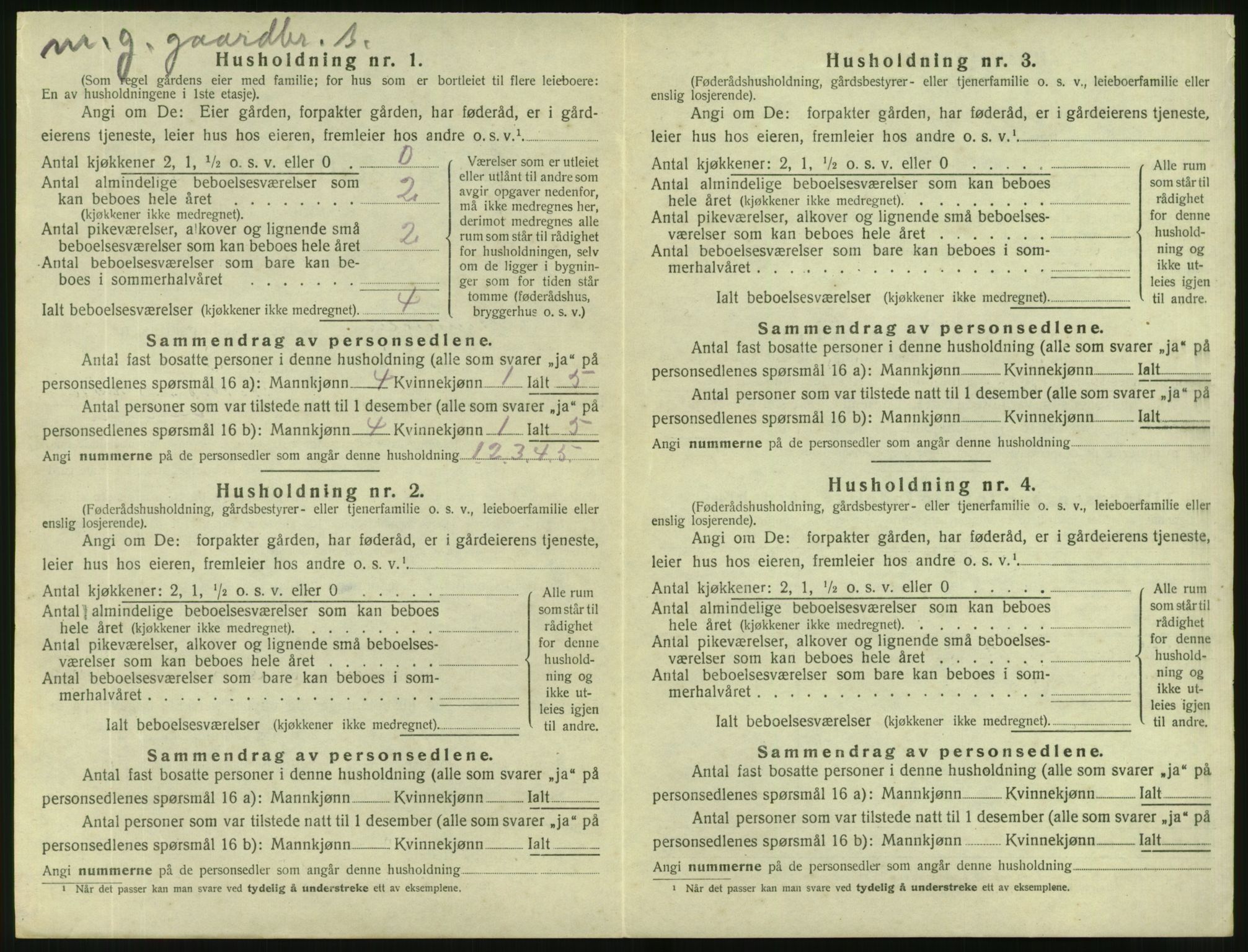 SAT, 1920 census for Vanylven, 1920, p. 608