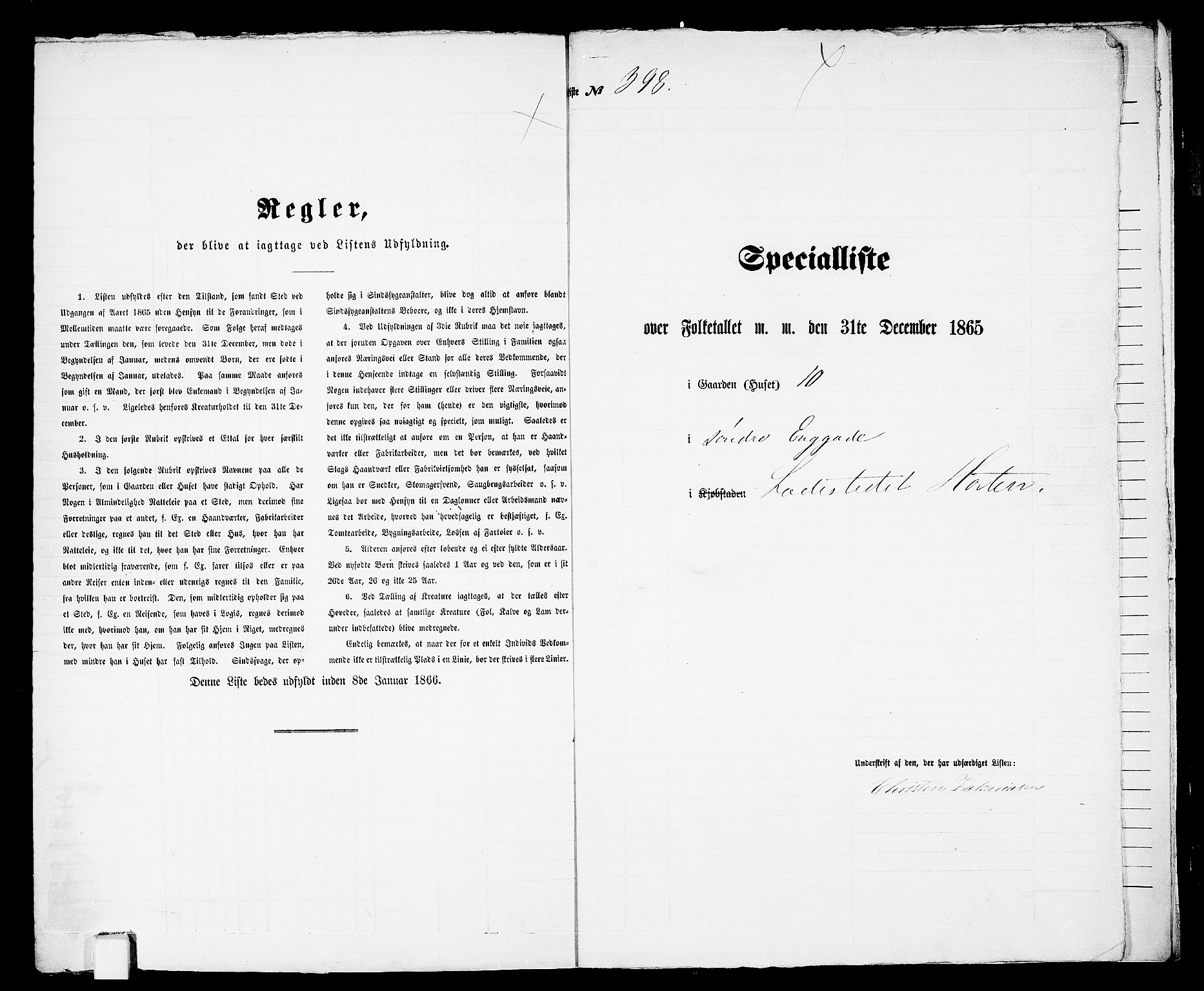 RA, 1865 census for Horten, 1865, p. 833