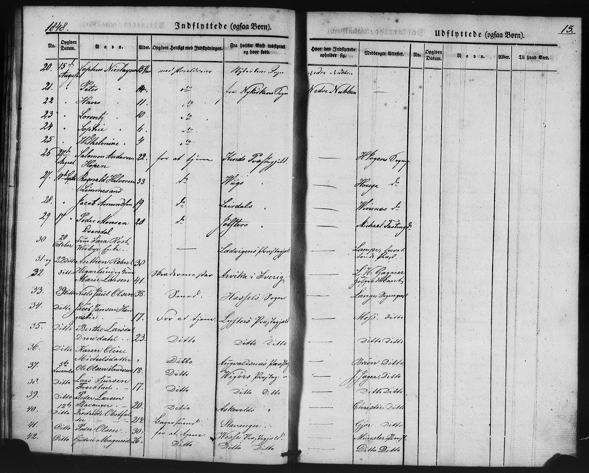 Domkirken sokneprestembete, SAB/A-74801/H/Haa/L0046: Parish register (official) no. F 1, 1841-1852, p. 13