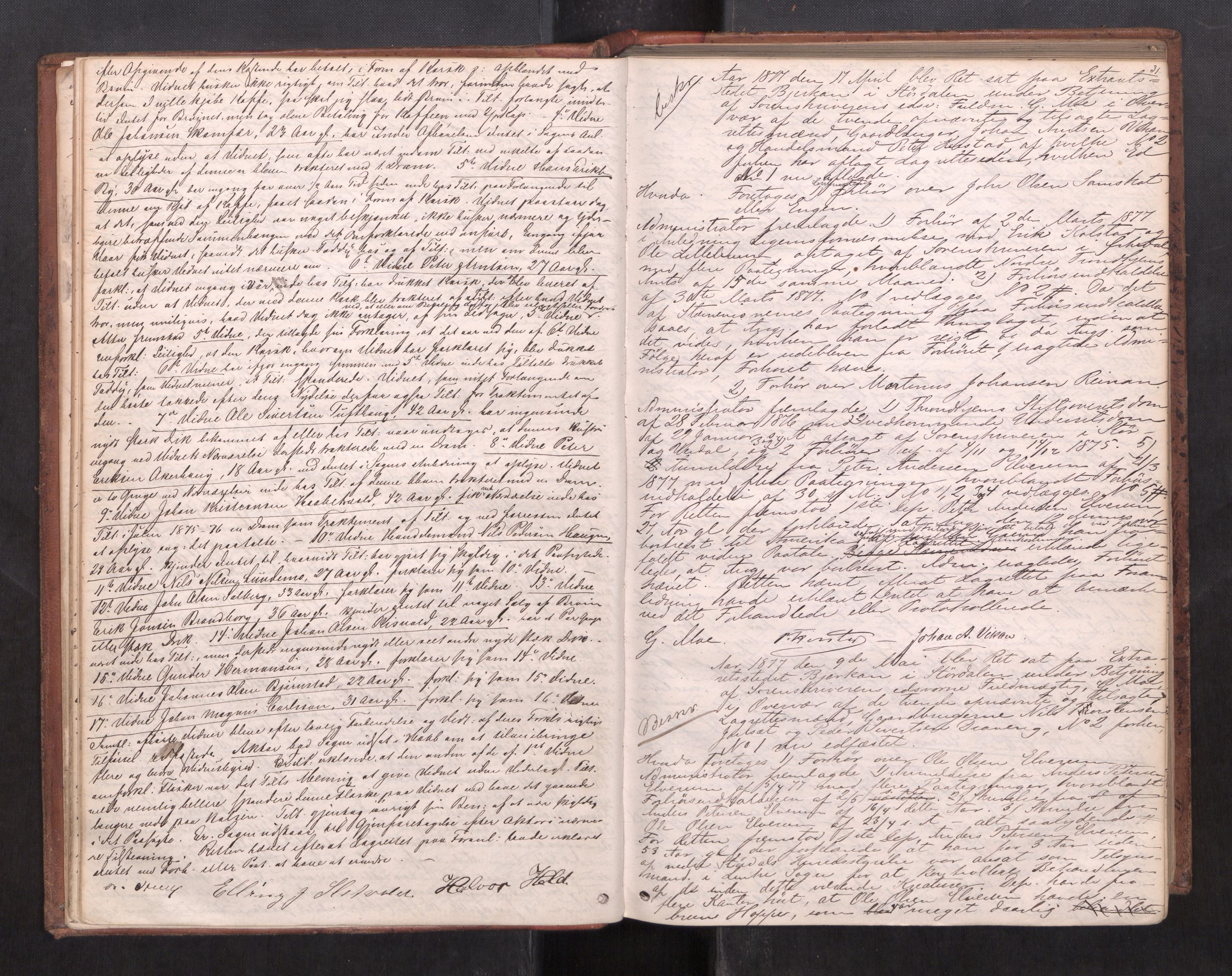 Stjør- og Verdal sorenskriveri, AV/SAT-A-4167/1/1/1B/L0029: Ekstrarettsprotokoll, 1876-1887, p. 30b-31a