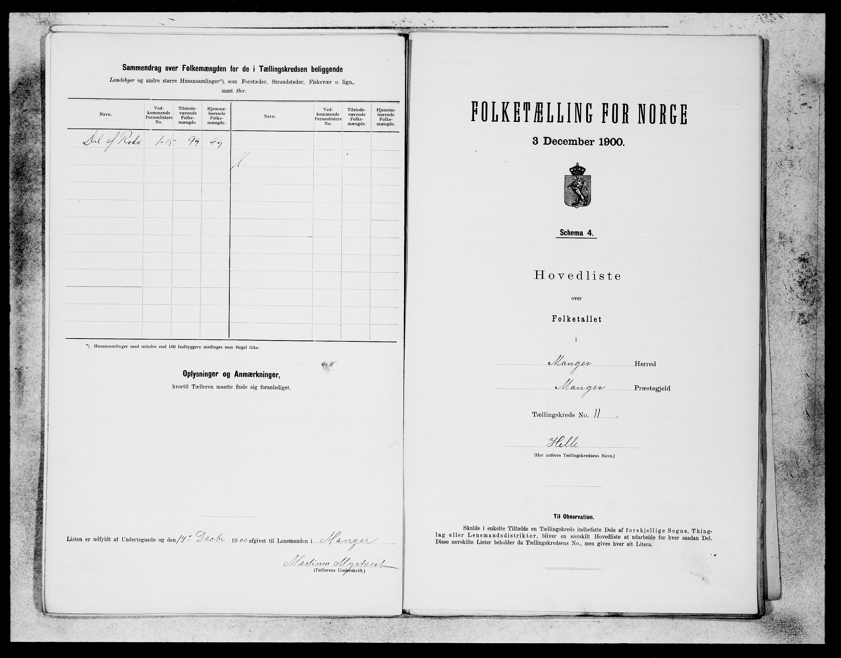 SAB, 1900 census for Manger, 1900, p. 21