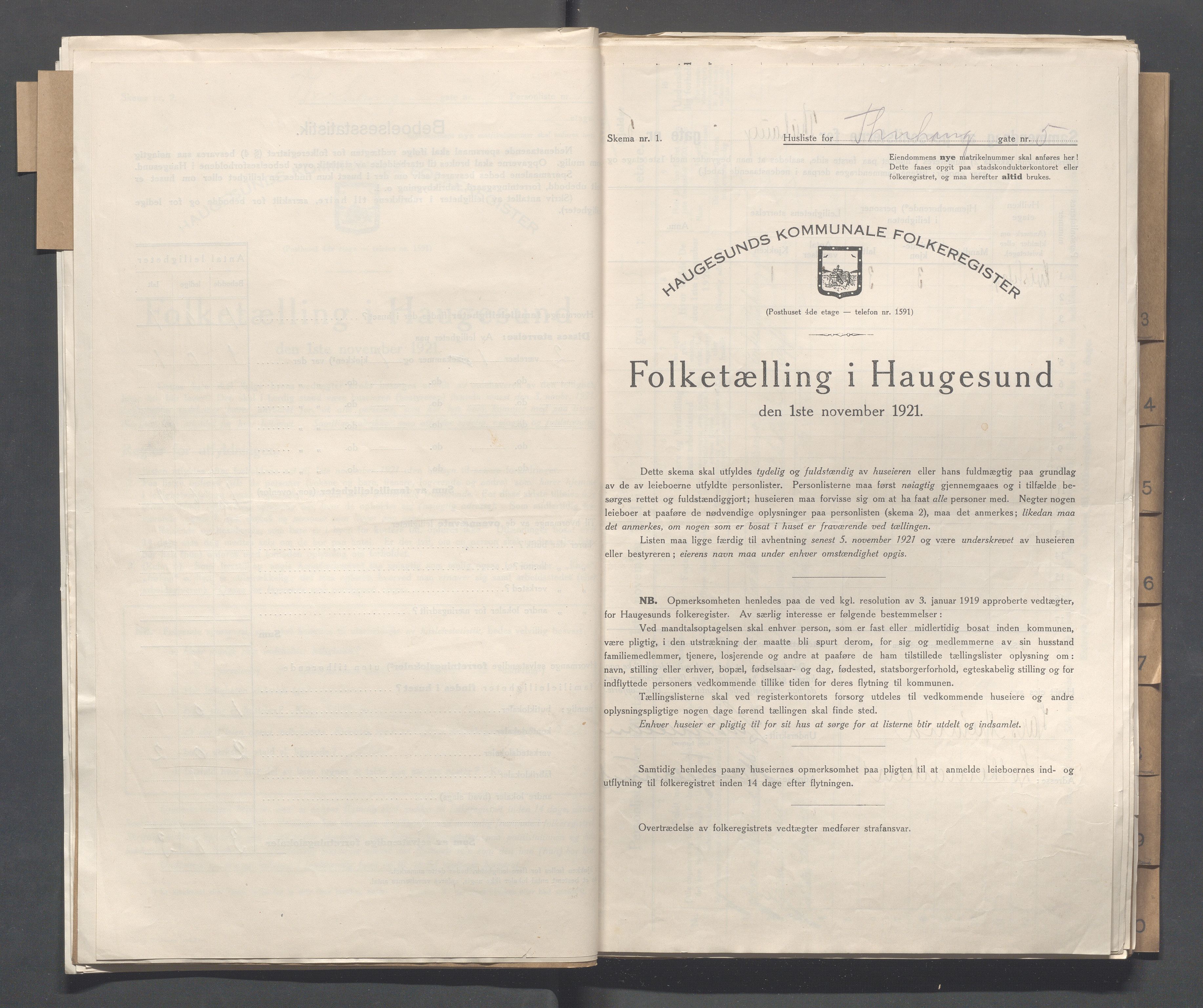 IKAR, Local census 1.11.1921 for Haugesund, 1921, p. 5401