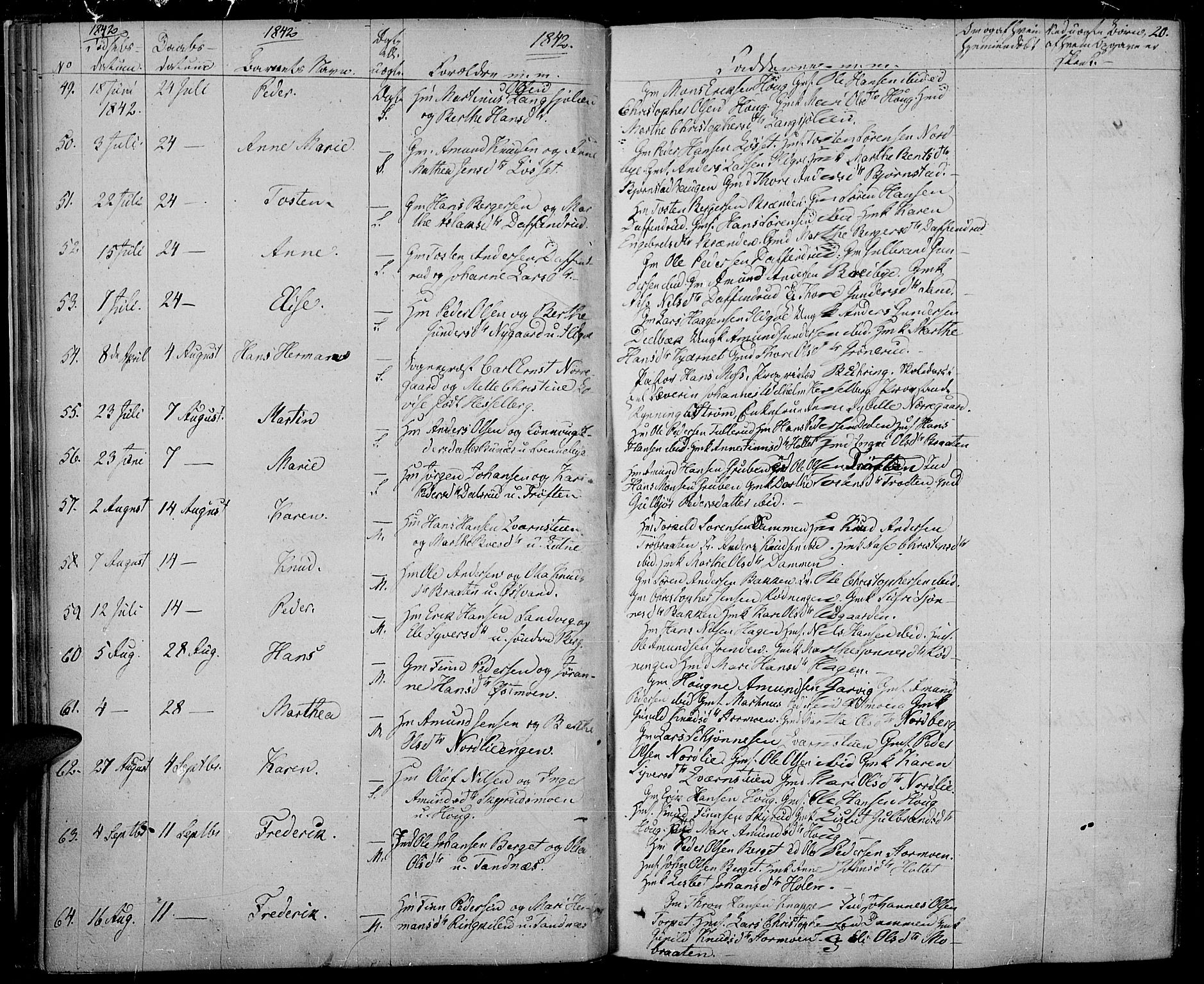 Nord-Odal prestekontor, AV/SAH-PREST-032/H/Ha/Haa/L0002: Parish register (official) no. 2, 1839-1850, p. 20