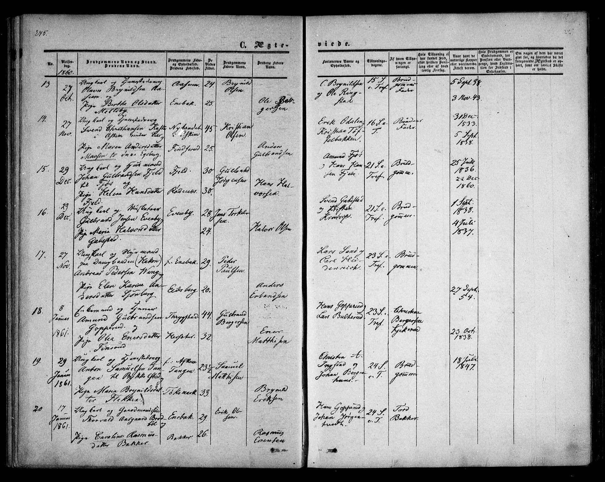 Trøgstad prestekontor Kirkebøker, AV/SAO-A-10925/F/Fa/L0008.b: Parish register (official) no. I 8B, 1855-1864, p. 245