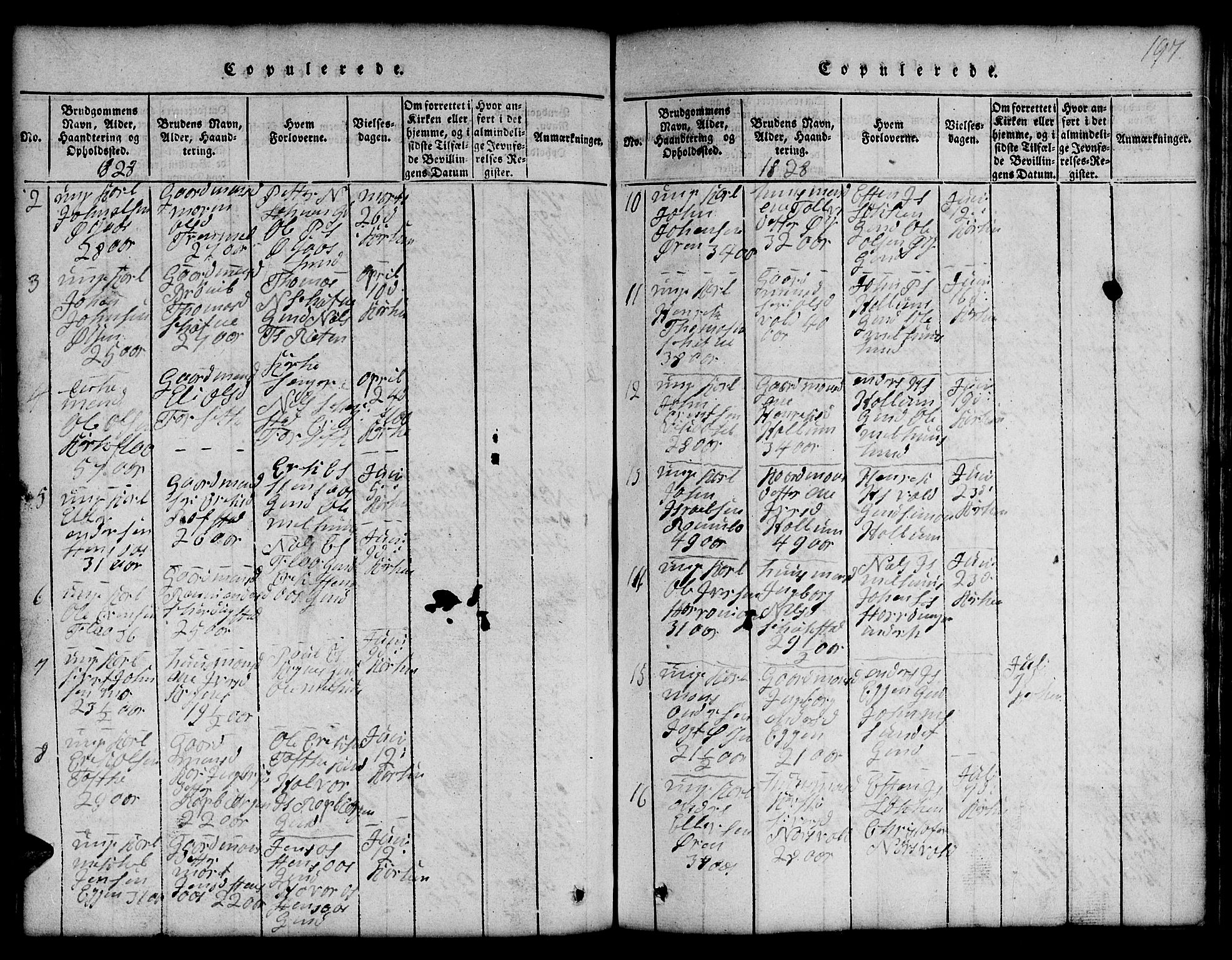 Ministerialprotokoller, klokkerbøker og fødselsregistre - Sør-Trøndelag, SAT/A-1456/691/L1092: Parish register (copy) no. 691C03, 1816-1852, p. 197