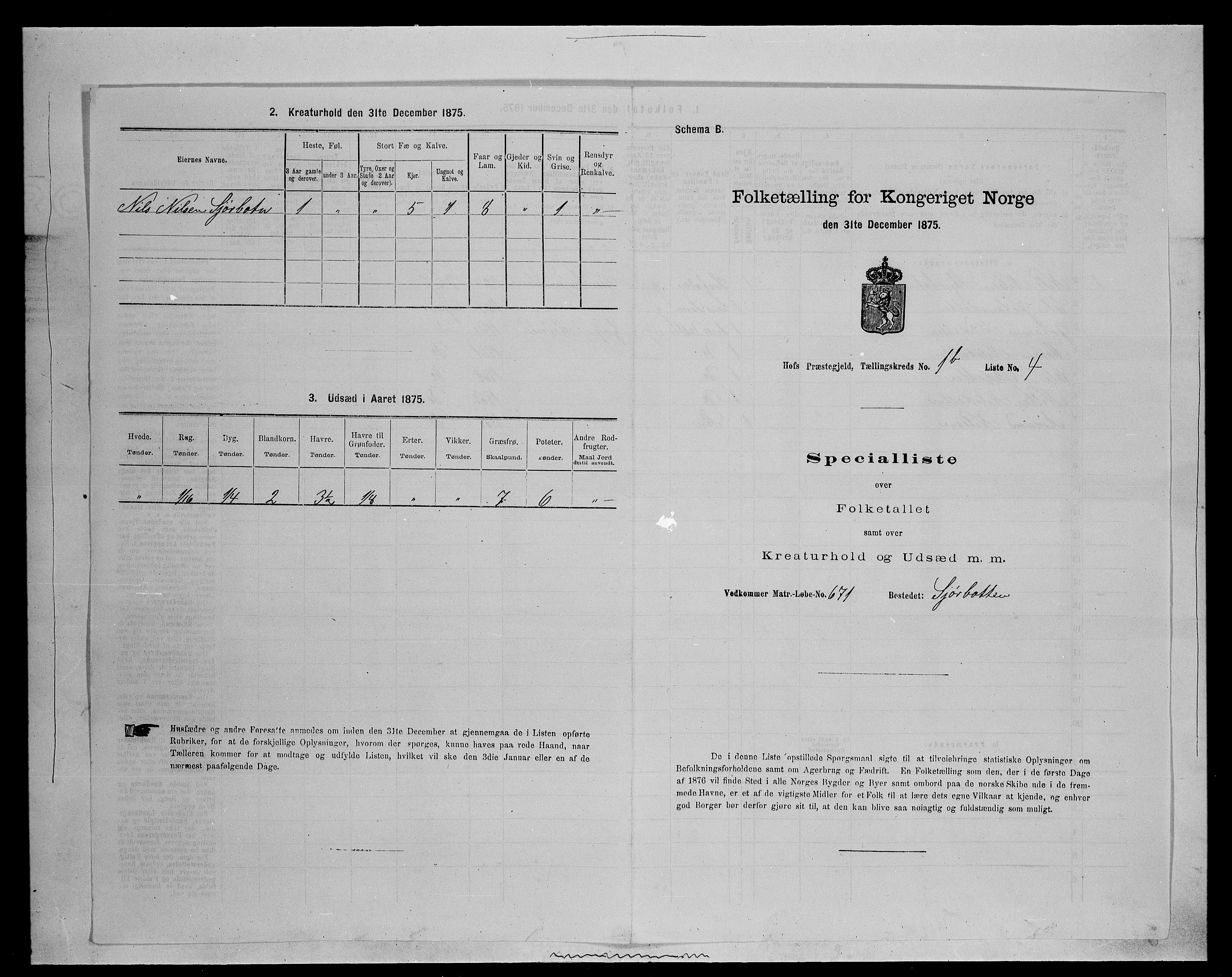 SAH, 1875 census for 0424P Hof, 1875, p. 187