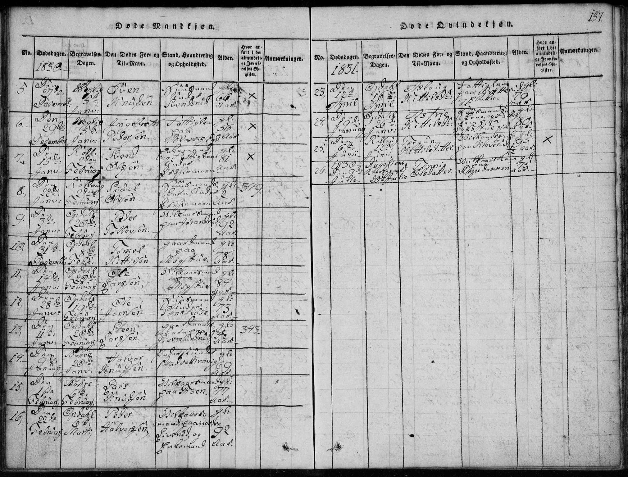 Rollag kirkebøker, SAKO/A-240/G/Ga/L0001: Parish register (copy) no. I 1, 1814-1831, p. 137