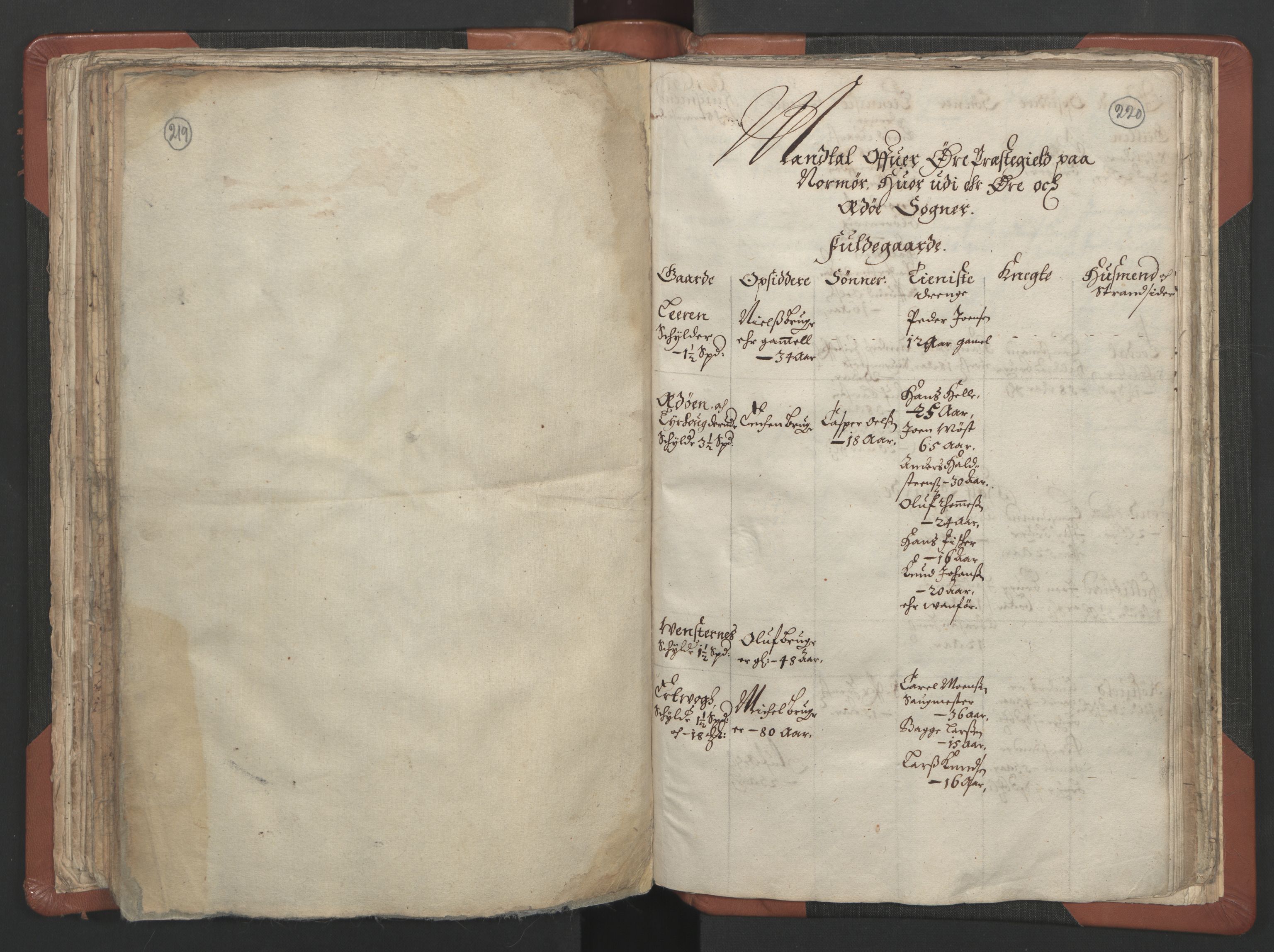 RA, Vicar's Census 1664-1666, no. 29: Nordmøre deanery, 1664-1666, p. 219-220